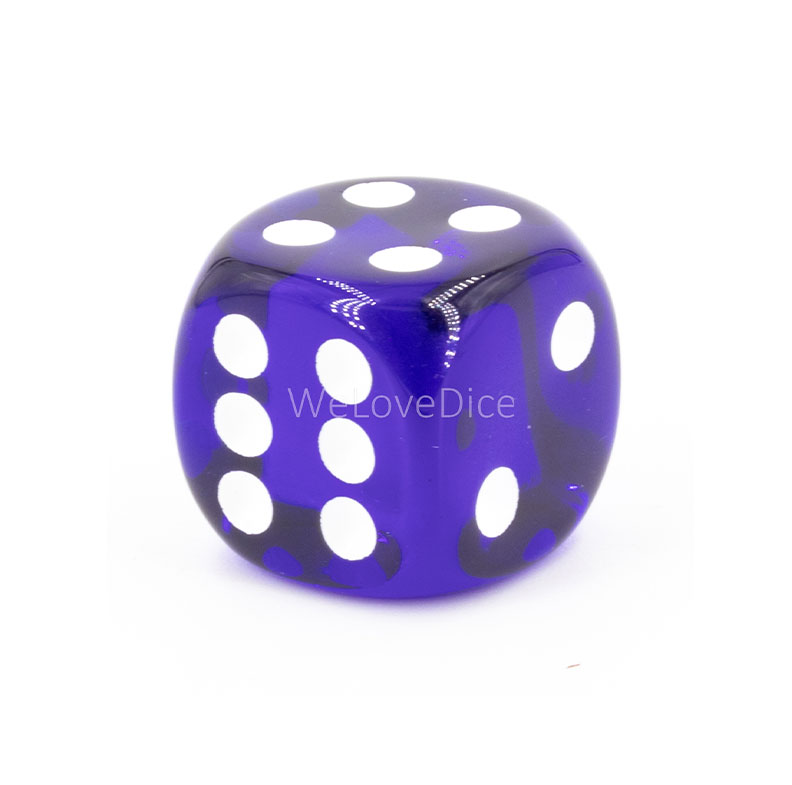 16mm Würfel in dunkelblau / weiß Transparent