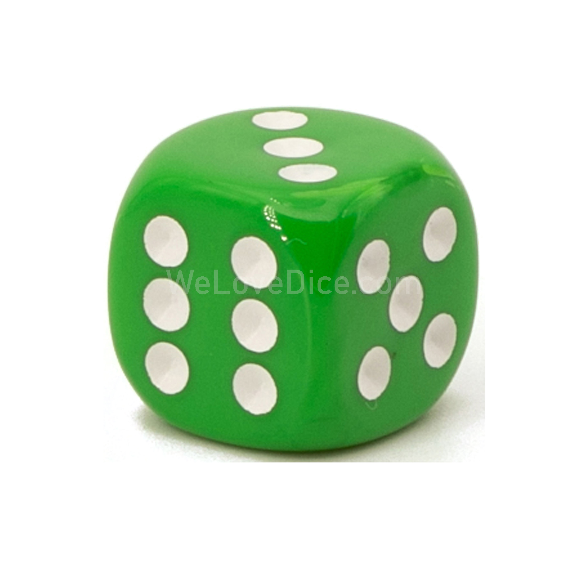 18mm Würfel in hellgrün / weiß Satt