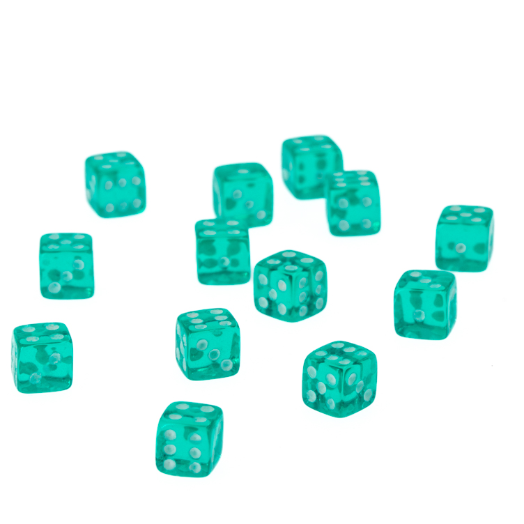 5mm Würfel in grün / weiß Transparent