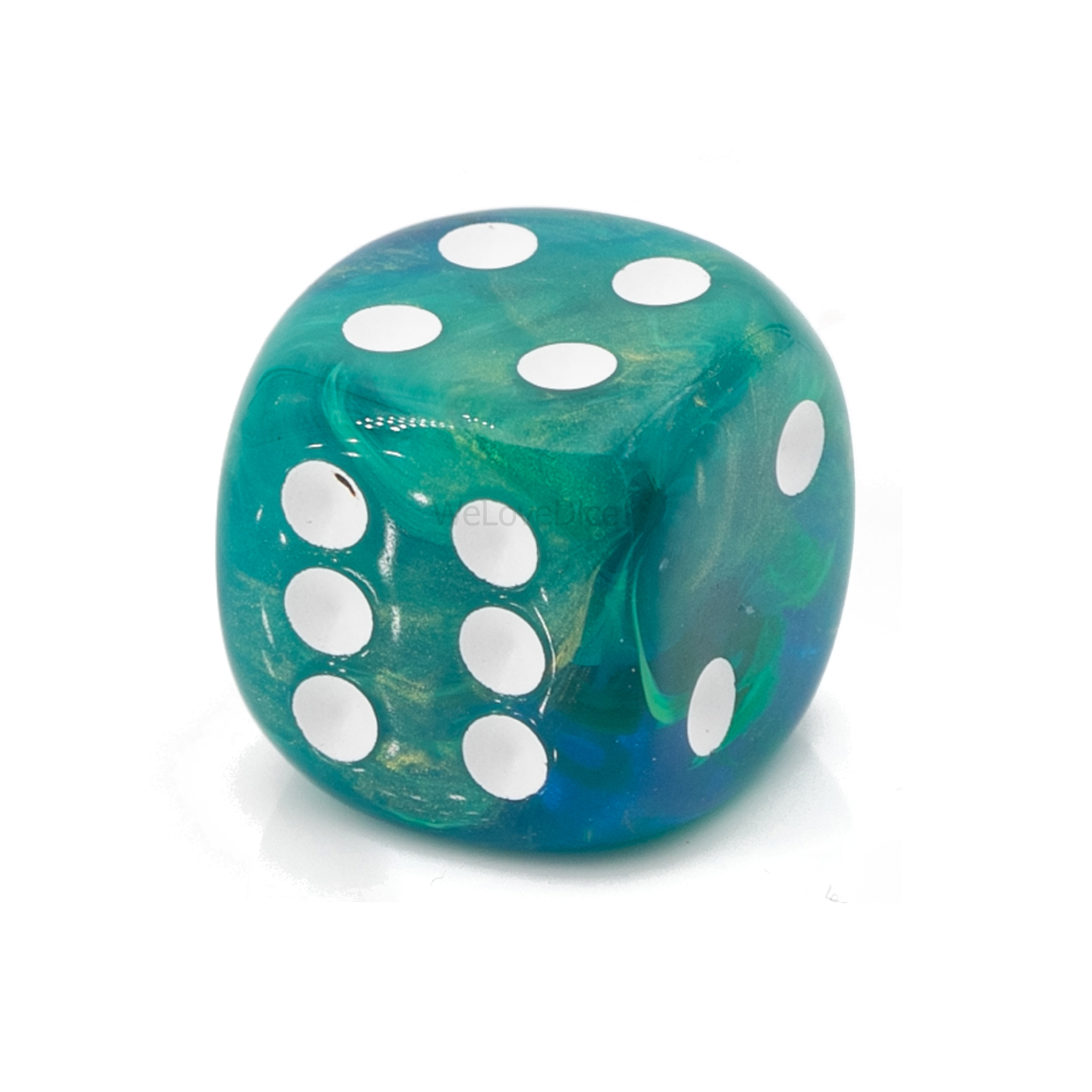 16mm Würfel in blaugrün /weiss Marmor