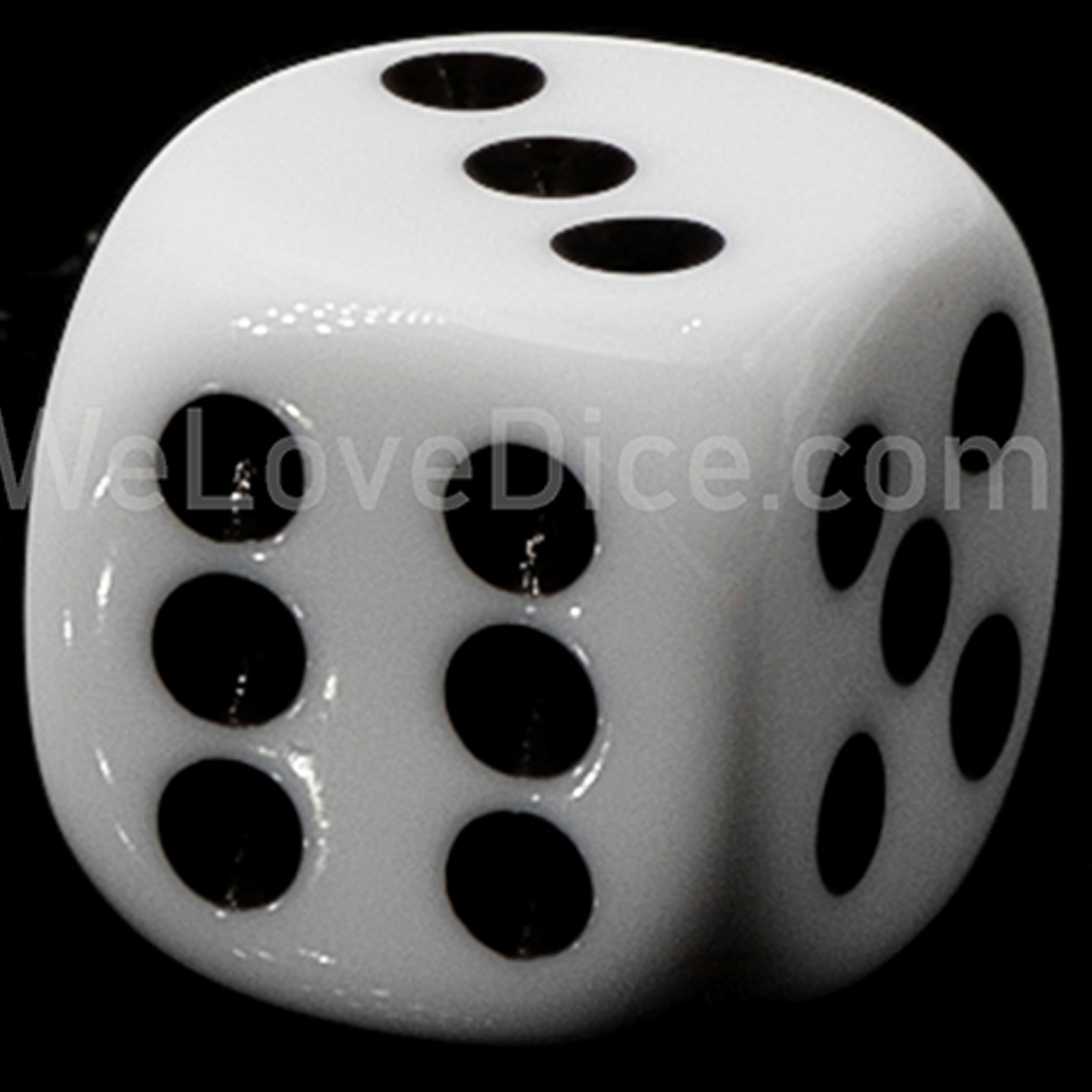 50mm Würfel in weiss / schwarz Satt