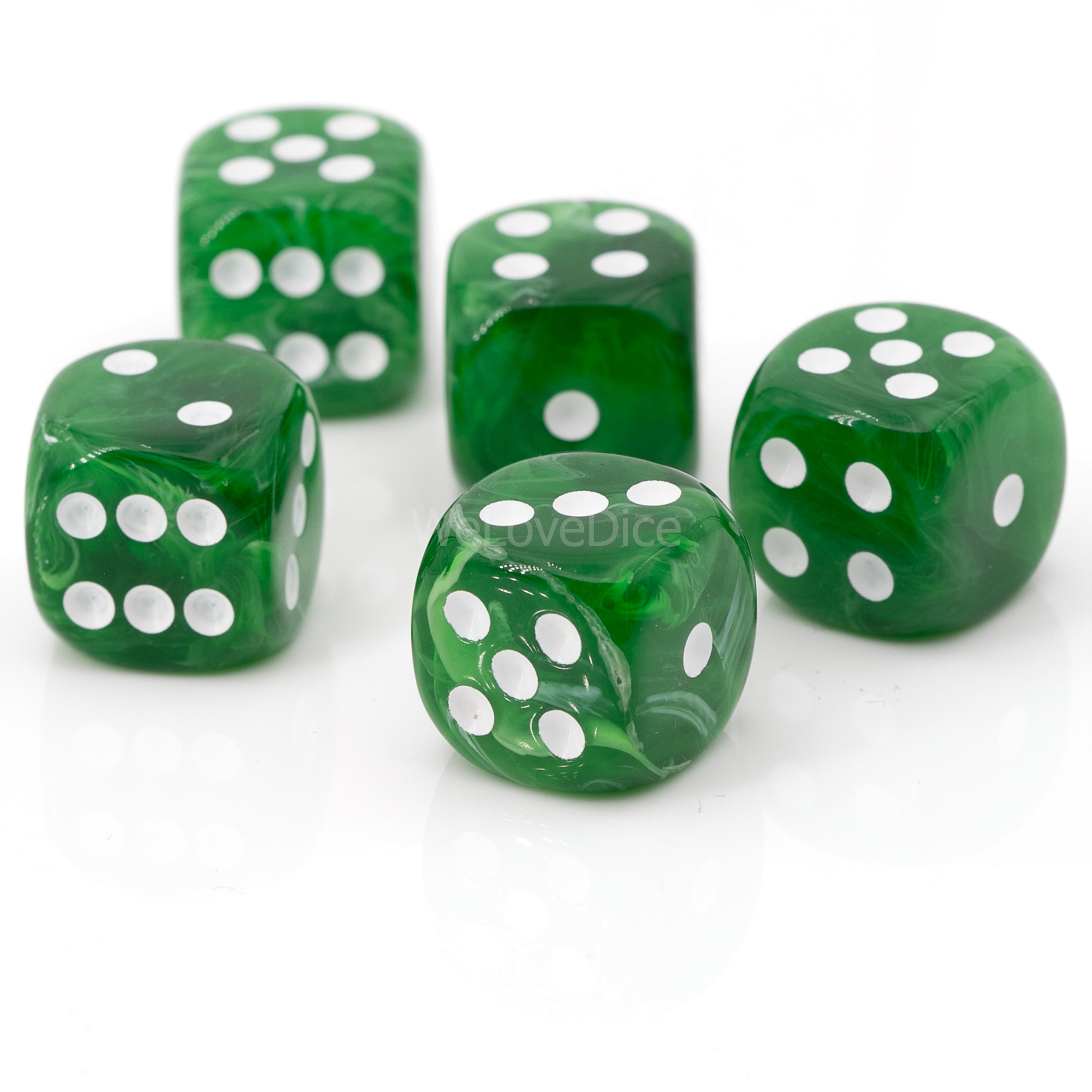 25mm Würfel in grün / weiß Marmor