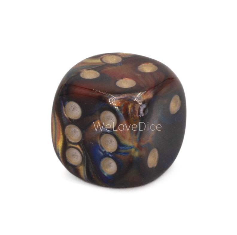 16mm Würfel in braungold / gold Marmor