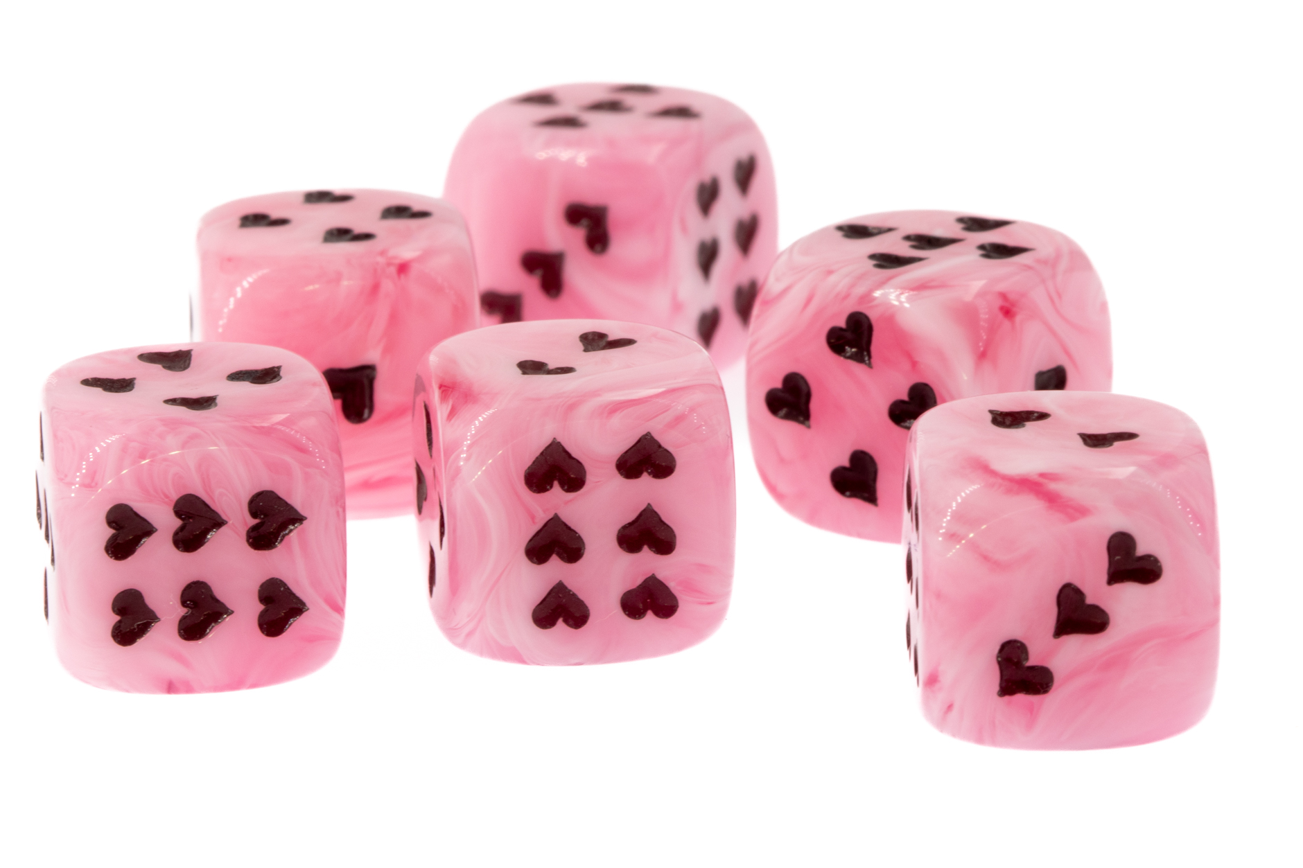 Herz Würfel in rosa / schwarz Marmor