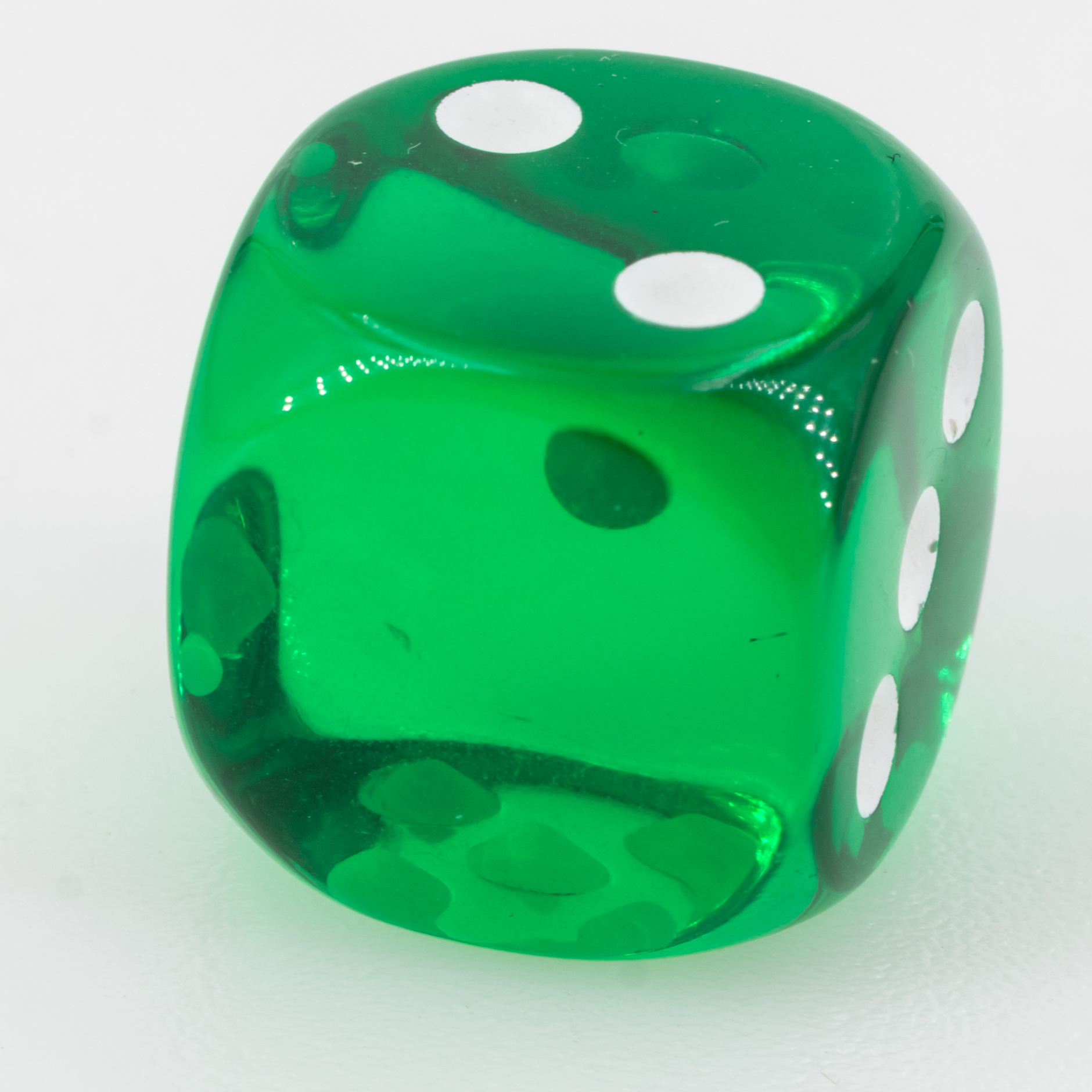 16mm Würfel in Grün / weiß Transparent ohne "6"