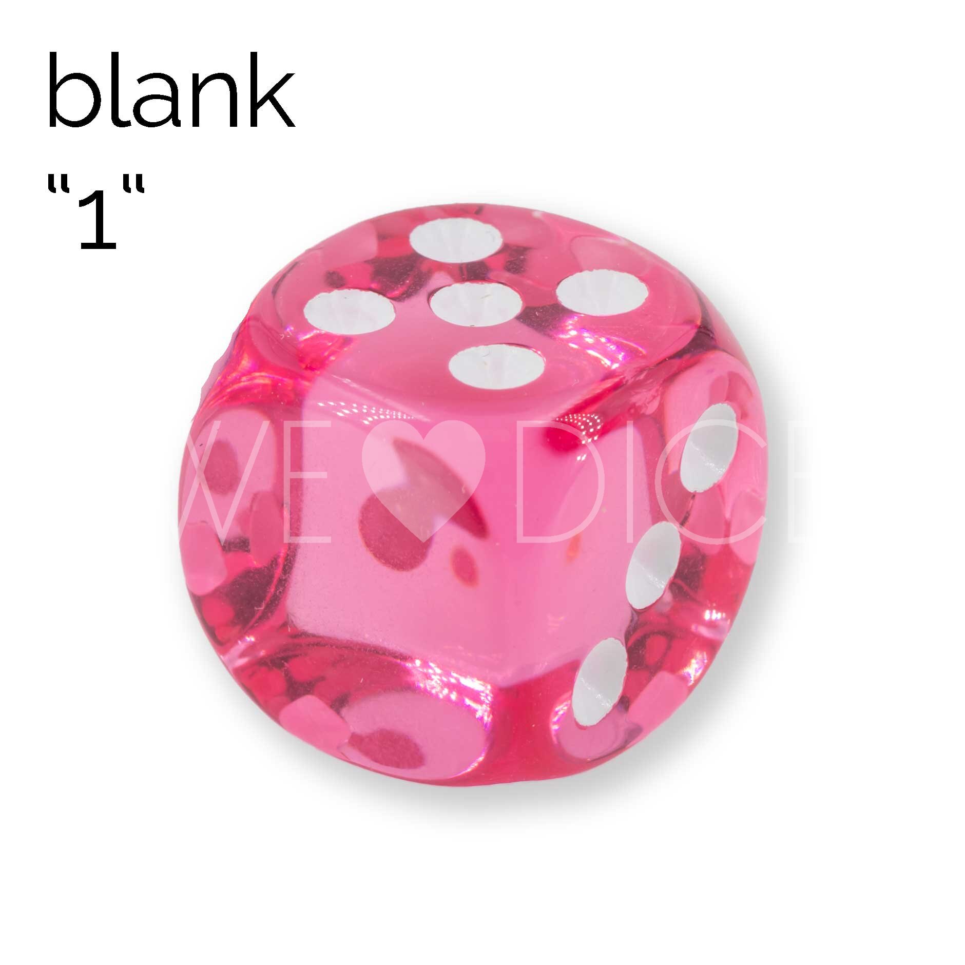 16mm Würfel in rosa / weiß Transparent ohne "1"