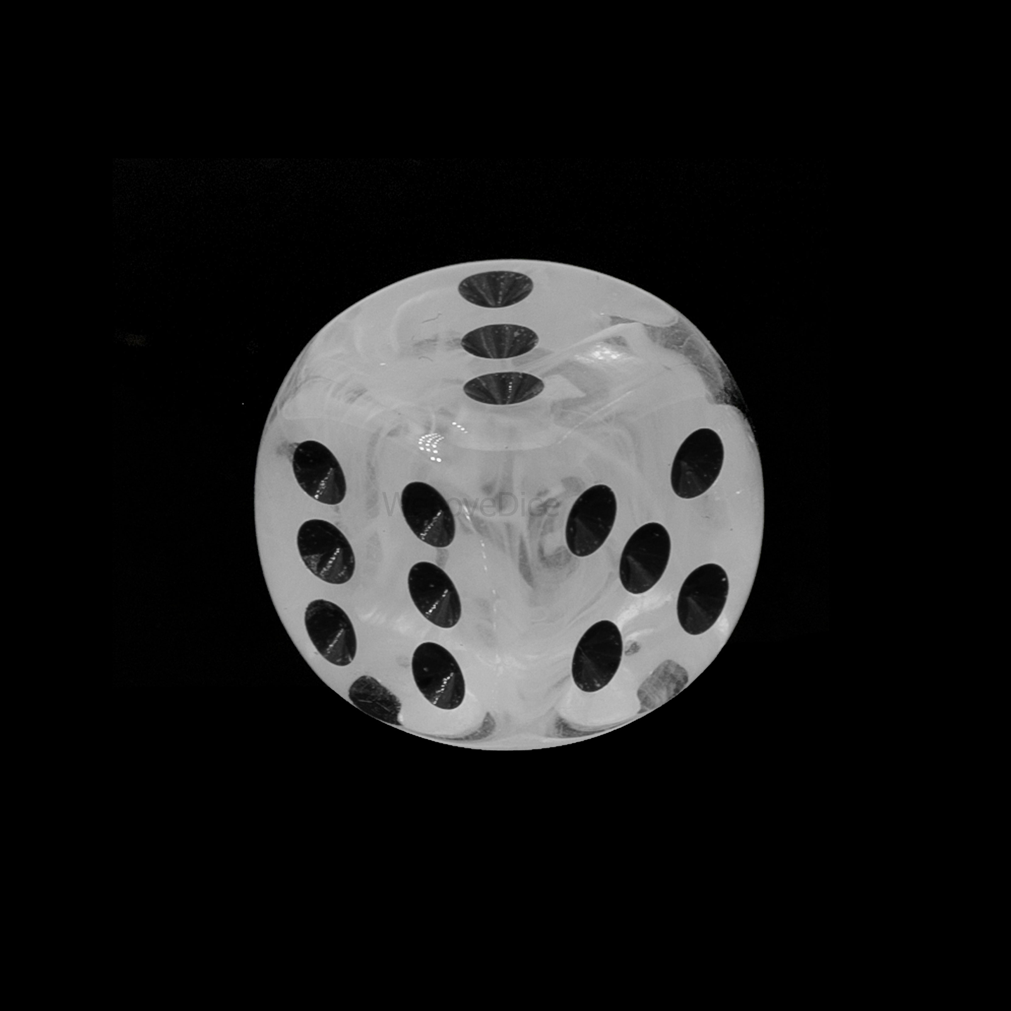 14mm Würfel in nebel weiß / schwarz Marmor