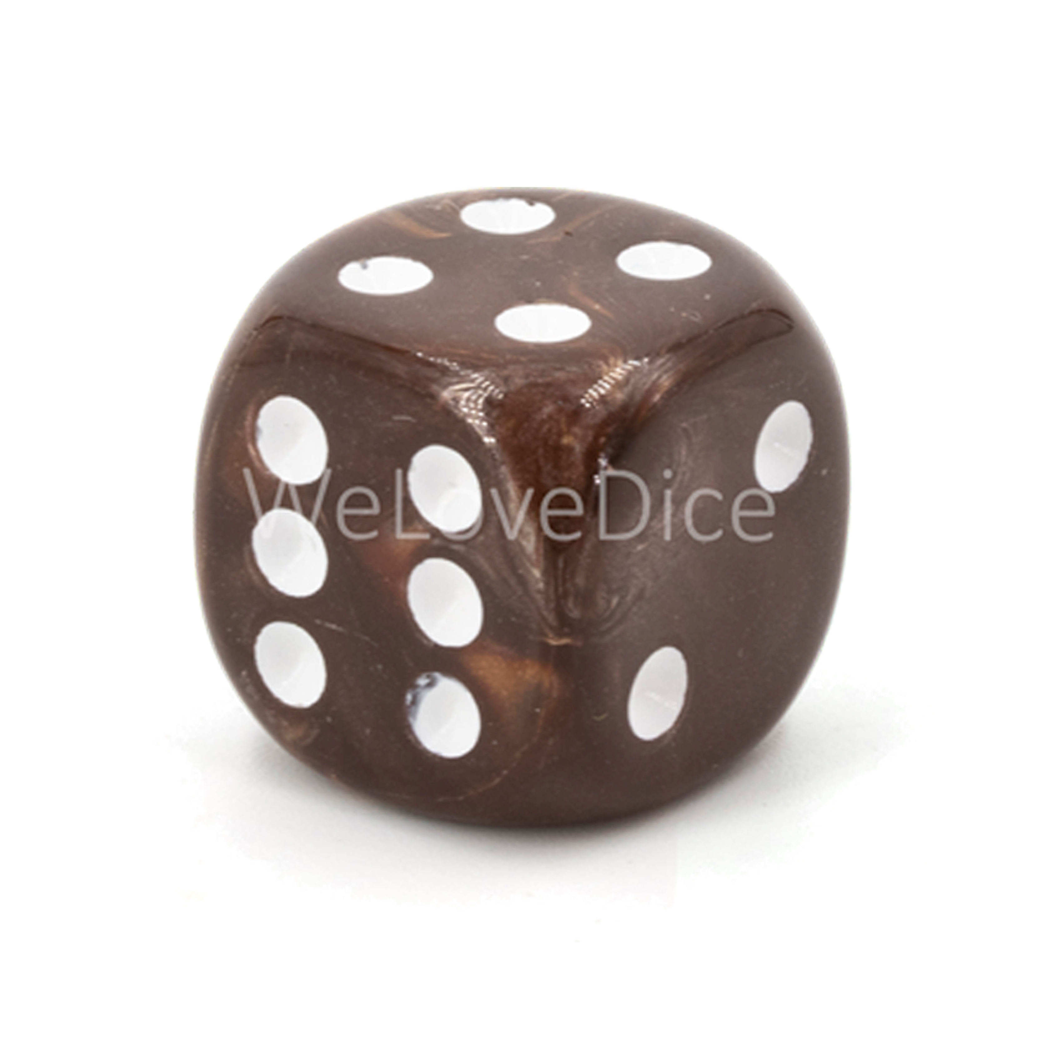 18mm Würfel in braun / weiß Seide