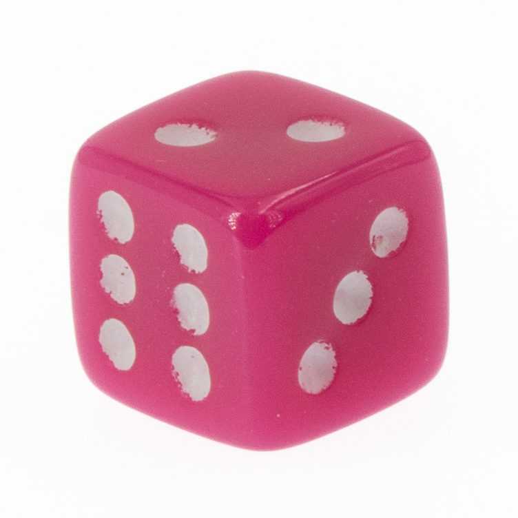 7mm Würfel in rosa / weiß Satt