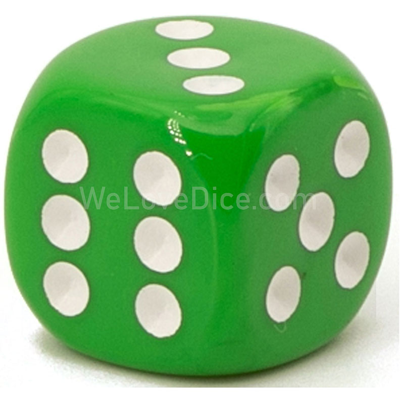 50mm Würfel in hellgrün / weiß Satt