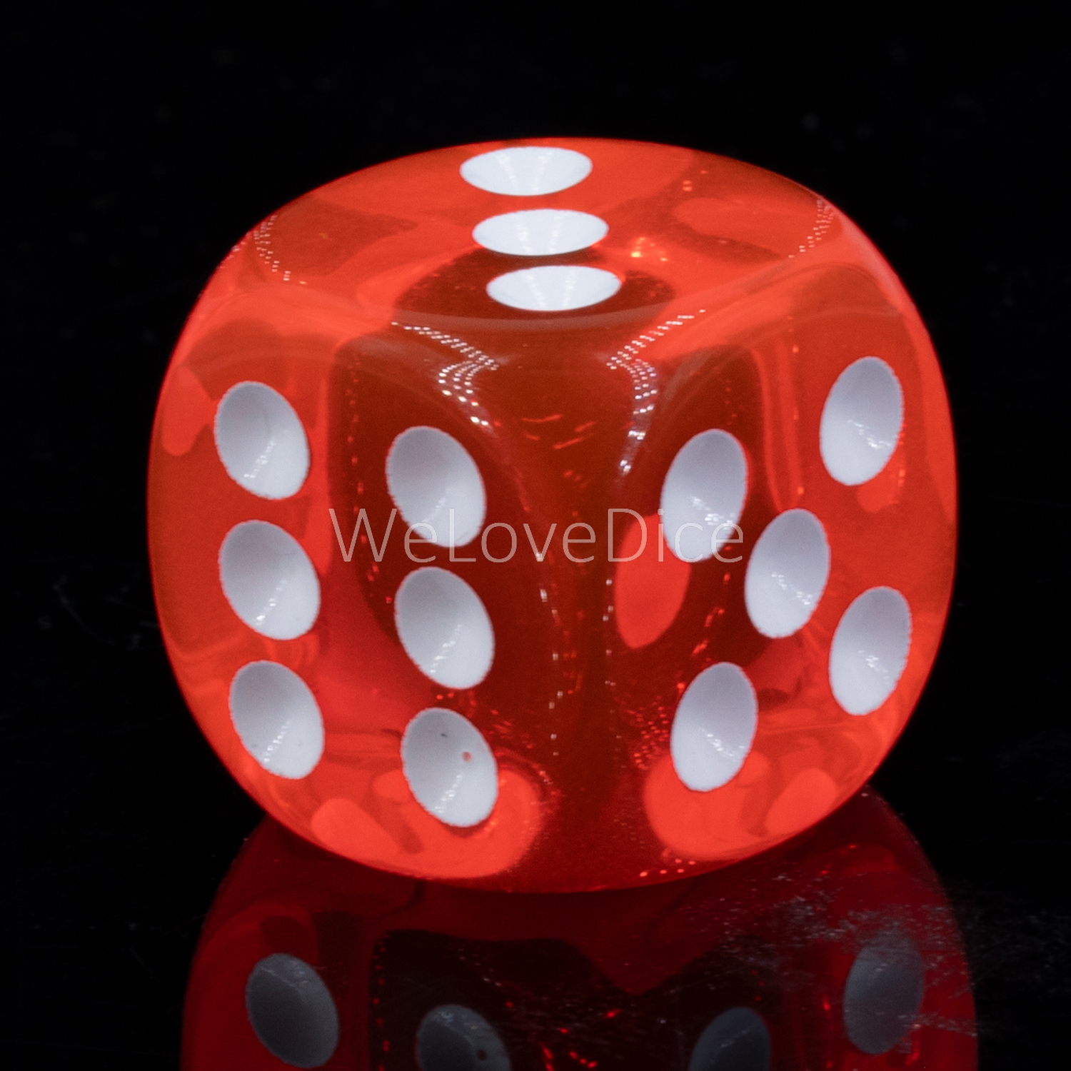 10mm Würfel in neon pink / weiß Transparent