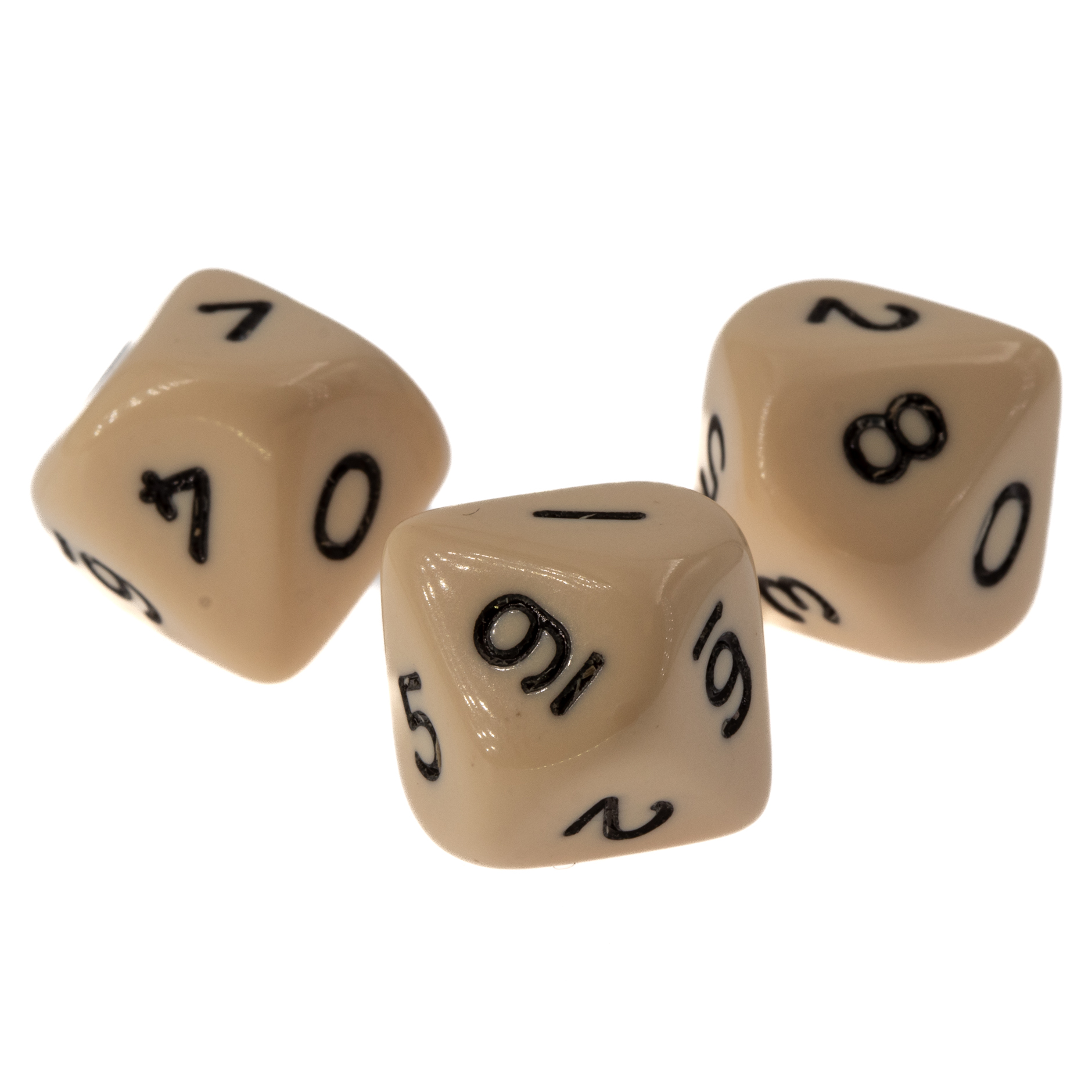 W10 Würfel in elfenbein / schwarz Satt