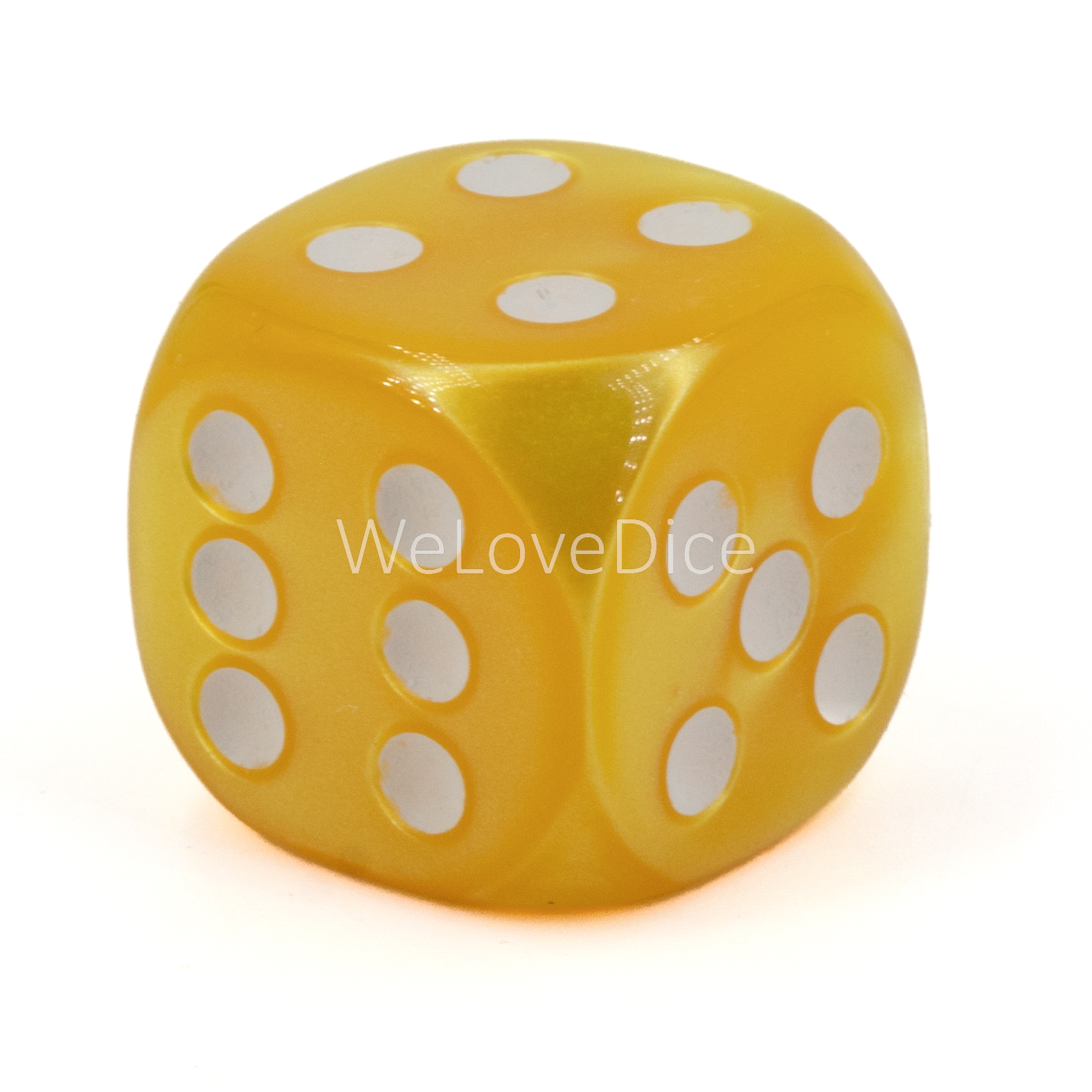 25mm Würfel in goldgelb / weiß Seide