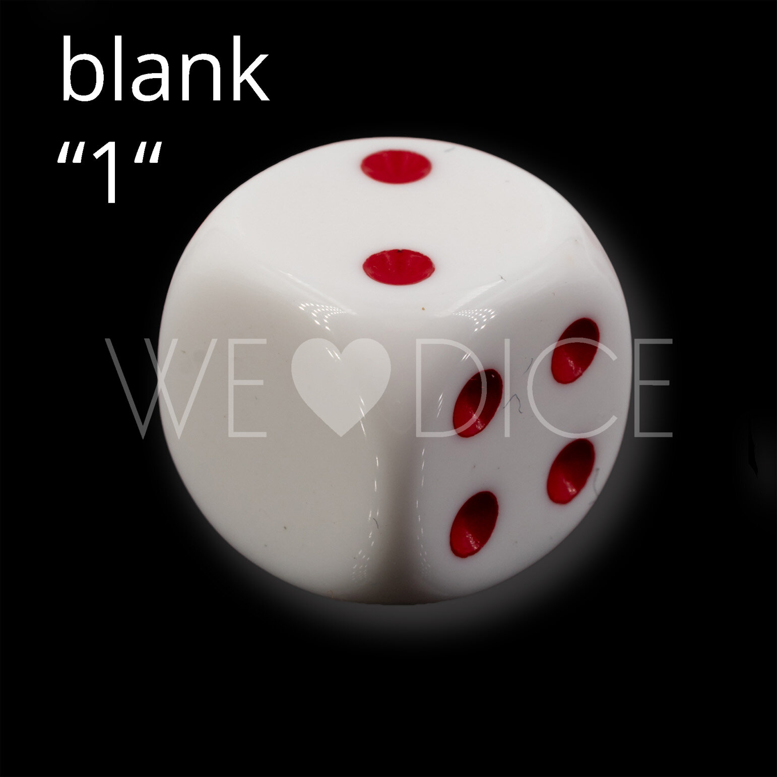 16mm Würfel in weiss / Rot Satt ohne "1"