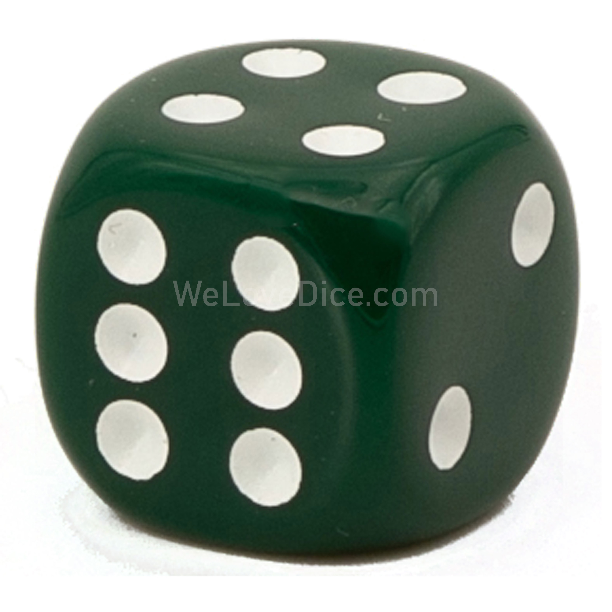 25mm Würfel in dunkelgrün / weiß Satt