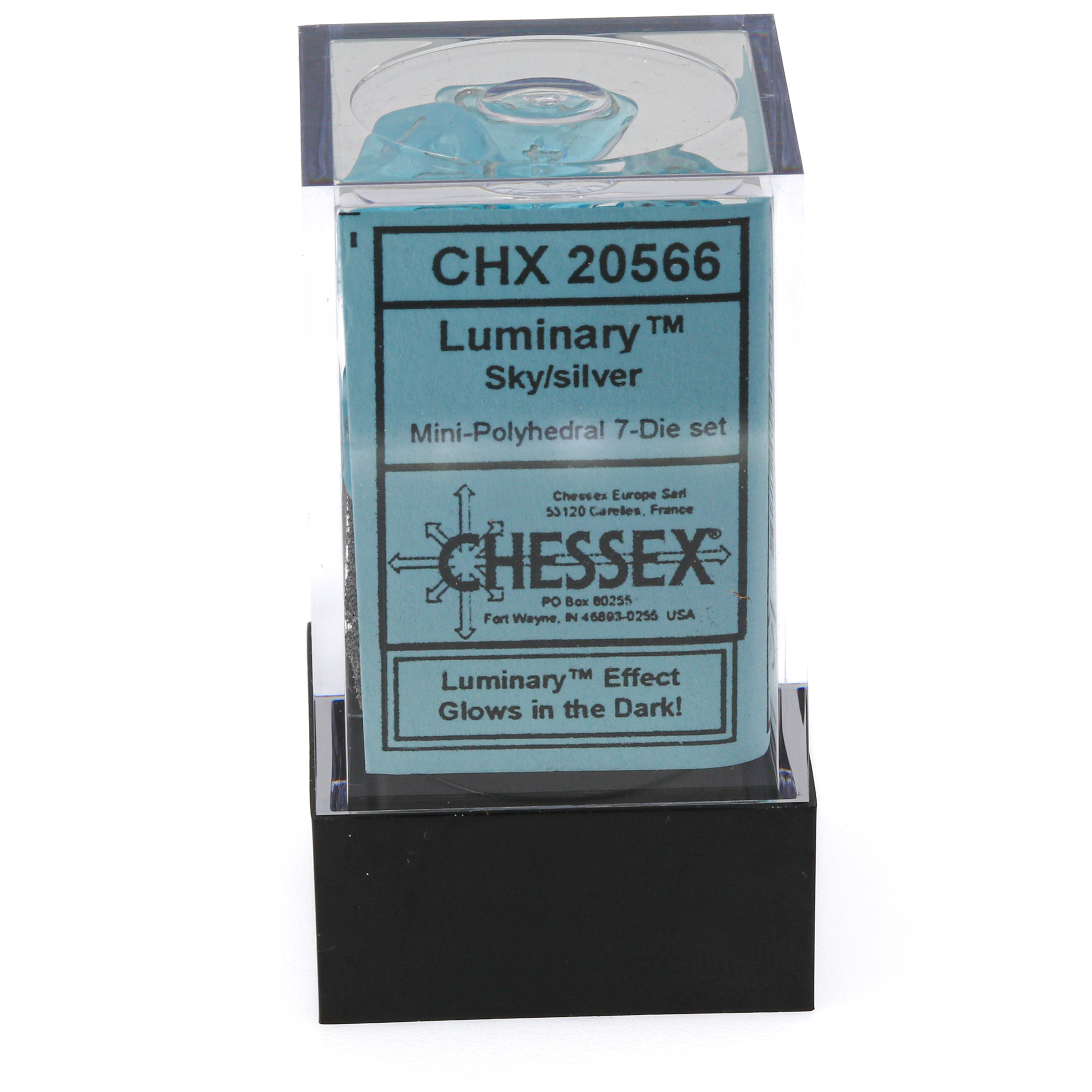 Mini-hedral Luminary™ Polyhedral Himmel / silber 7-Würfel Set