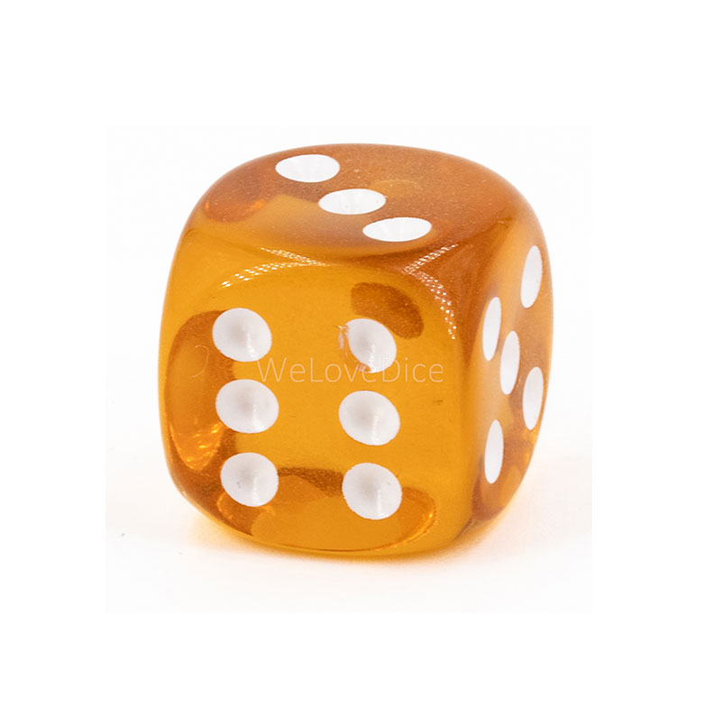 16mm Würfel in camel braun / weiß Transparent