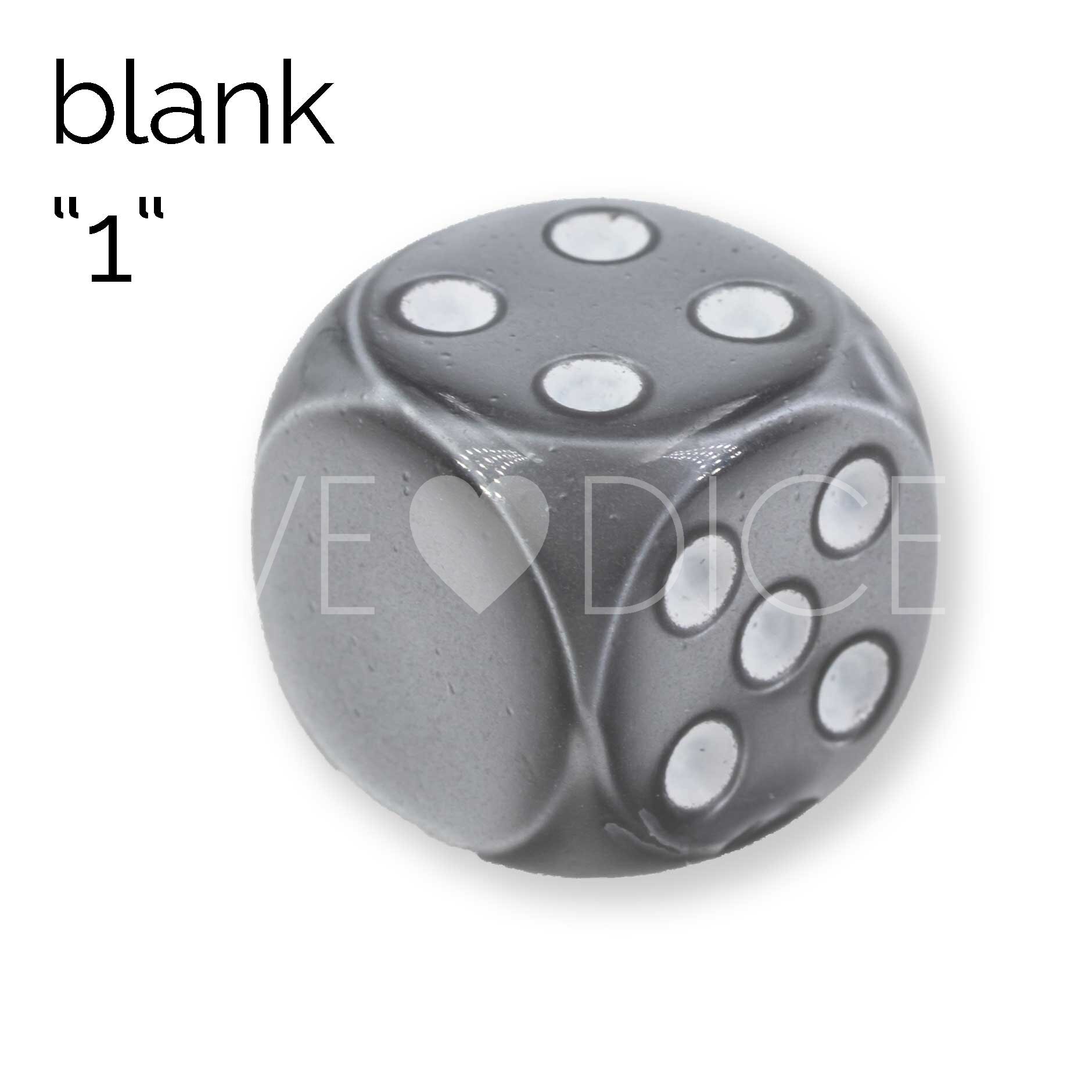 16mm Würfel in silbergrau / weiss Seide ohne "1"