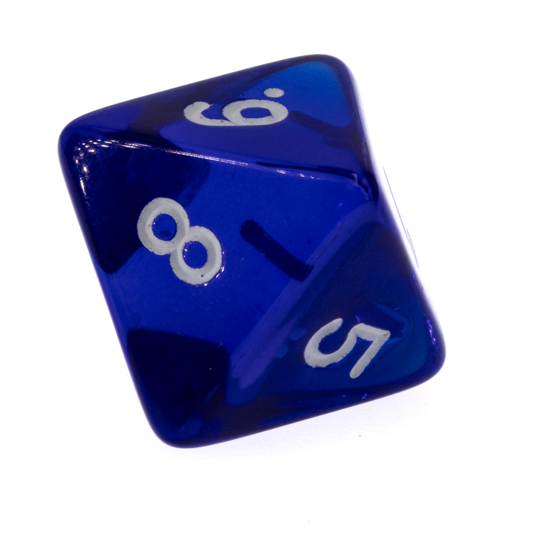 W8 dice in dunkelblau / weiß Transparent