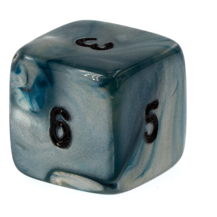W6 Würfel in Coelestin blau Seide