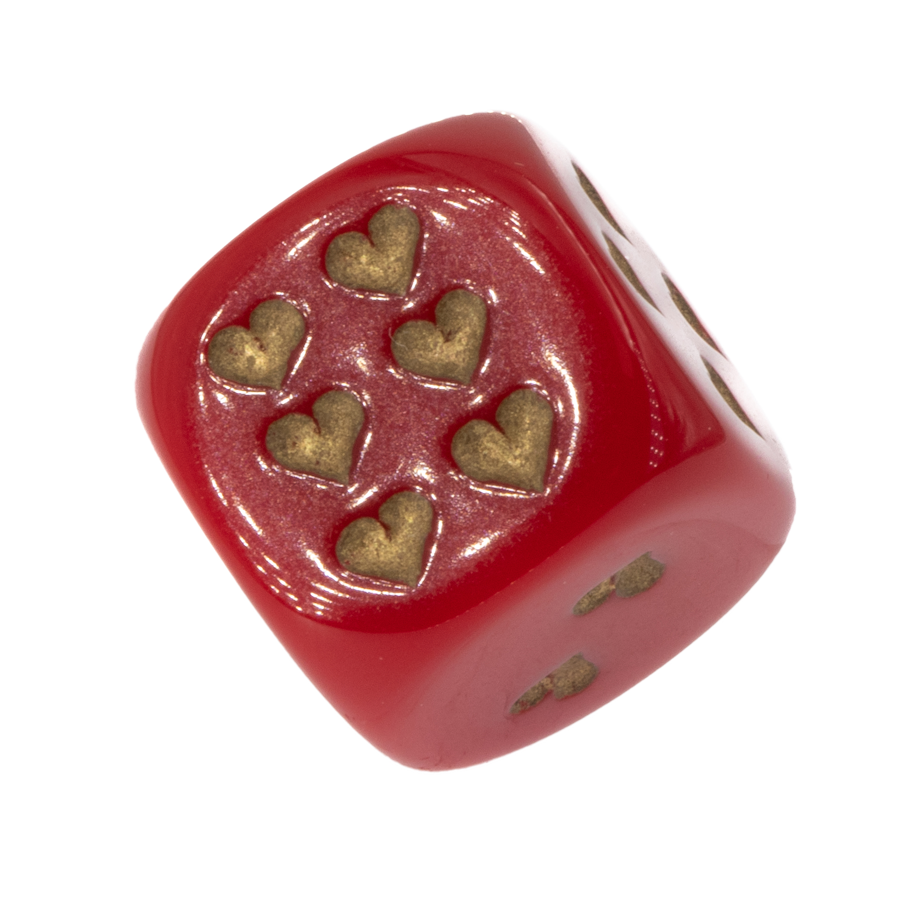 Herz Würfel in rot / gold Satt