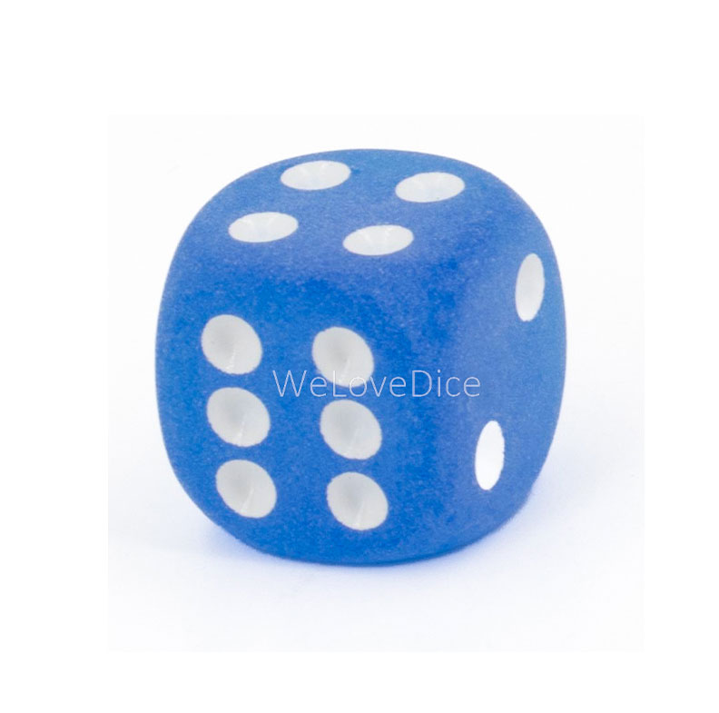 16mm Würfel in blau transparent / weiß Matt Transparent