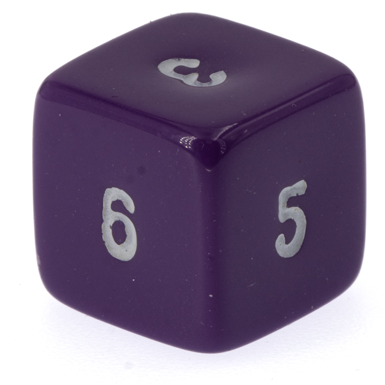 W6 Würfel in lila / weiß Satt