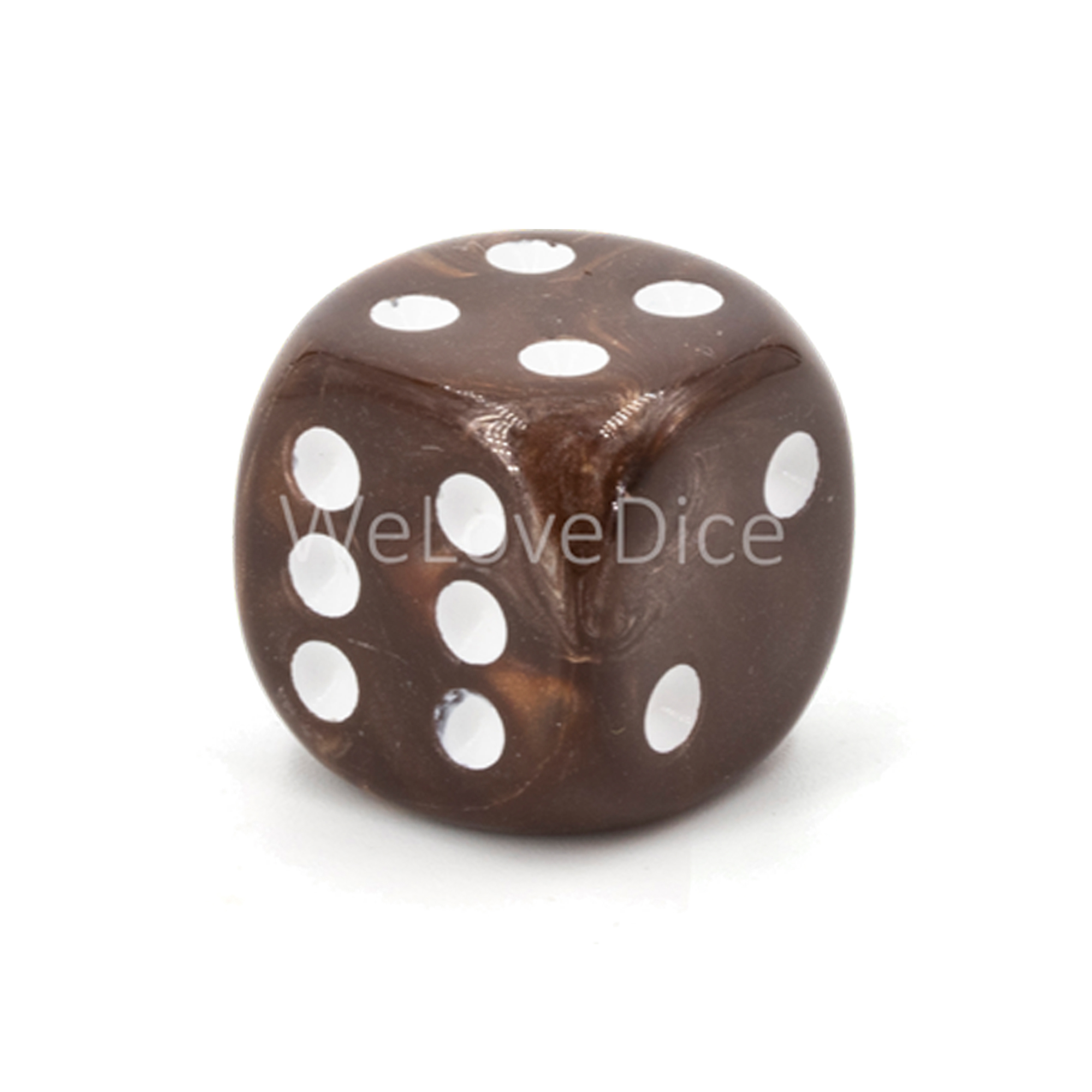 16mm Würfel in braun / weiß Seide