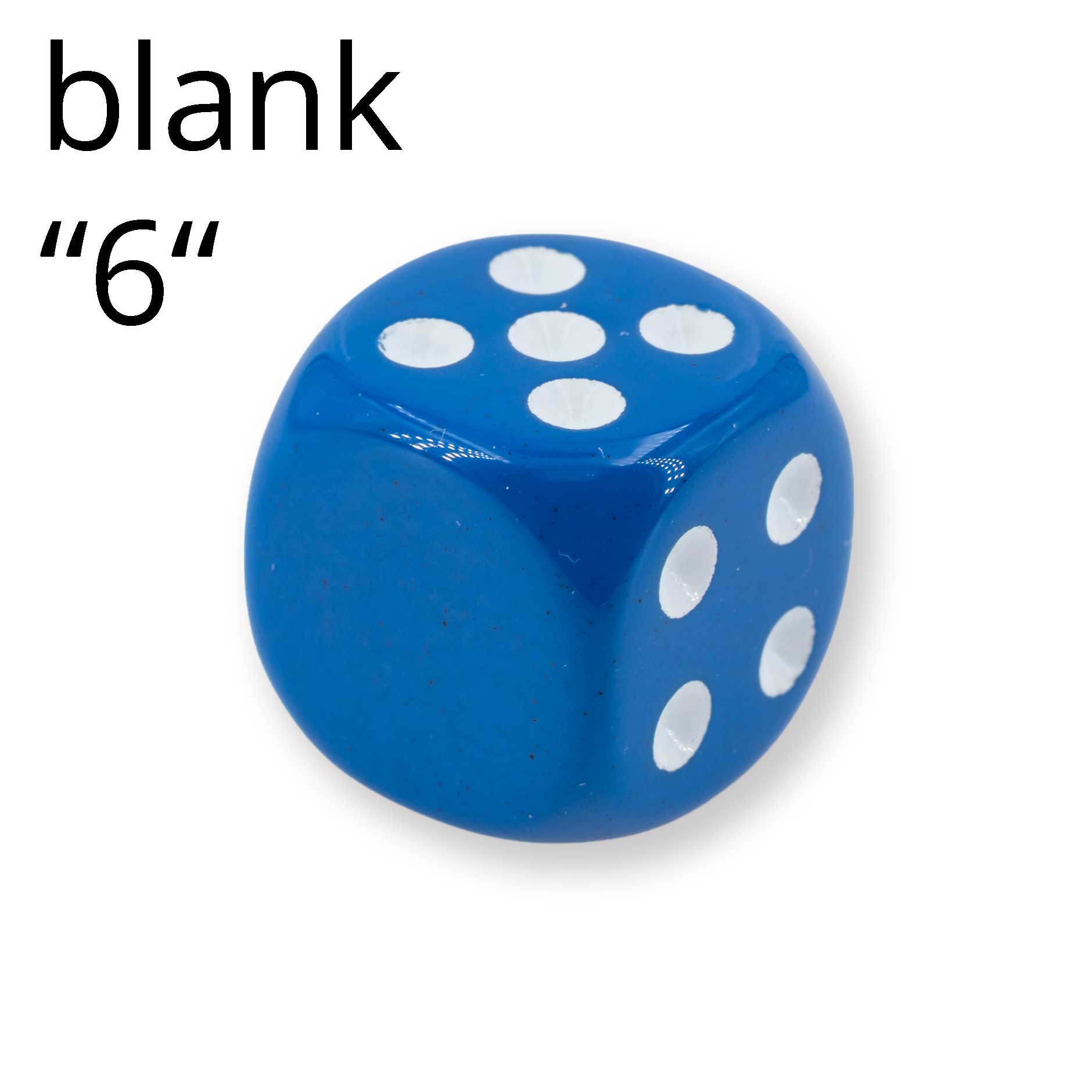 16mm Würfel in dunkelblau / weiß Satt ohne "6"