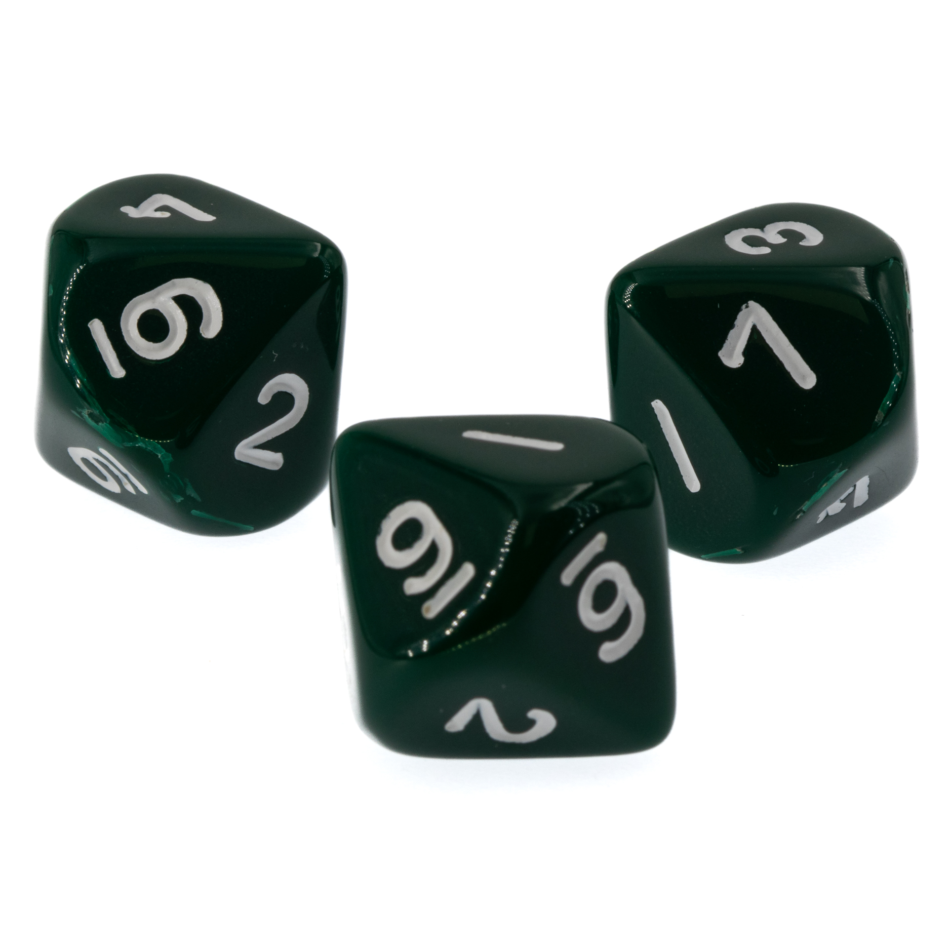 W10 Würfel in dunkelgrün / weiß Satt
