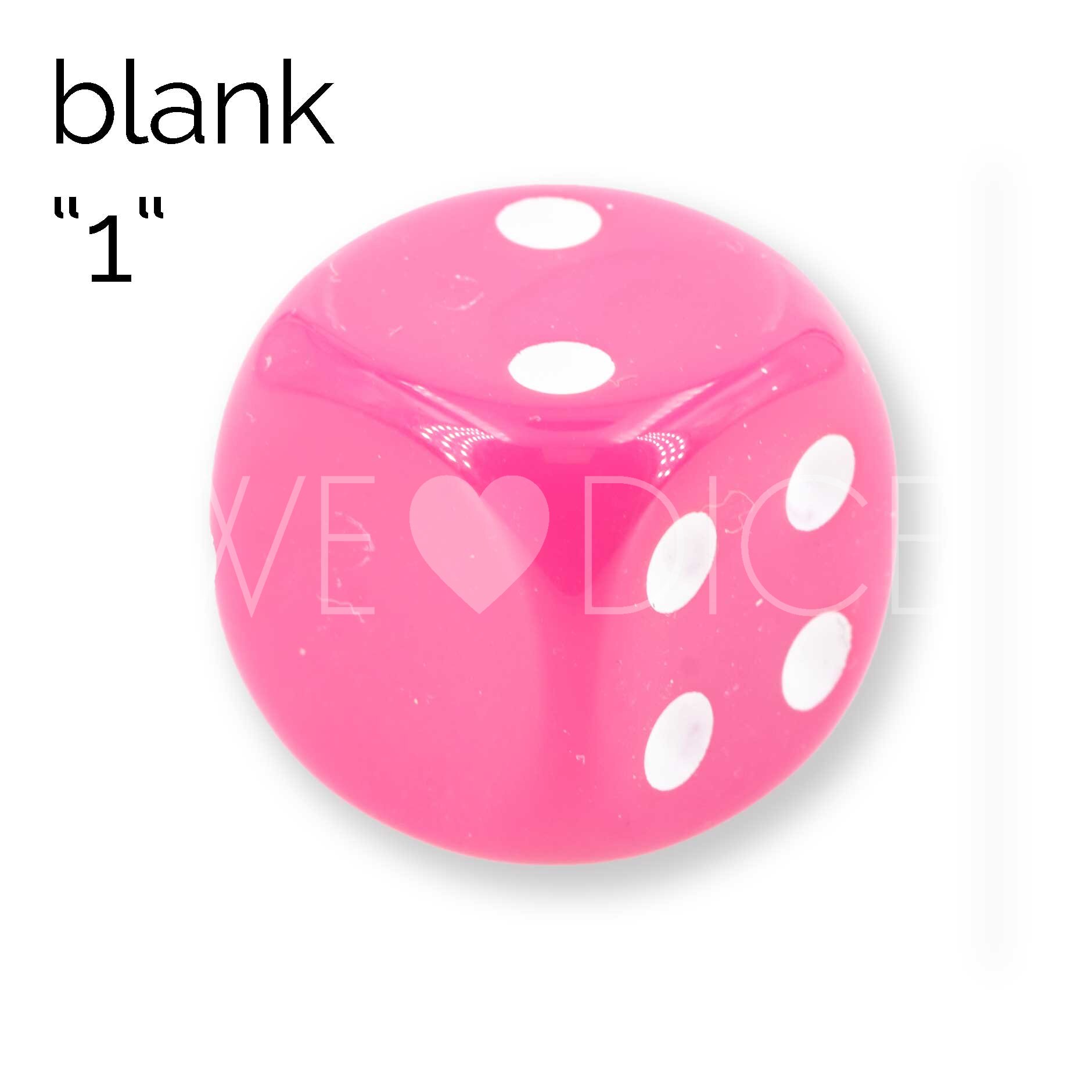 16mm Würfel in rosa / weiß Satt ohne "1"