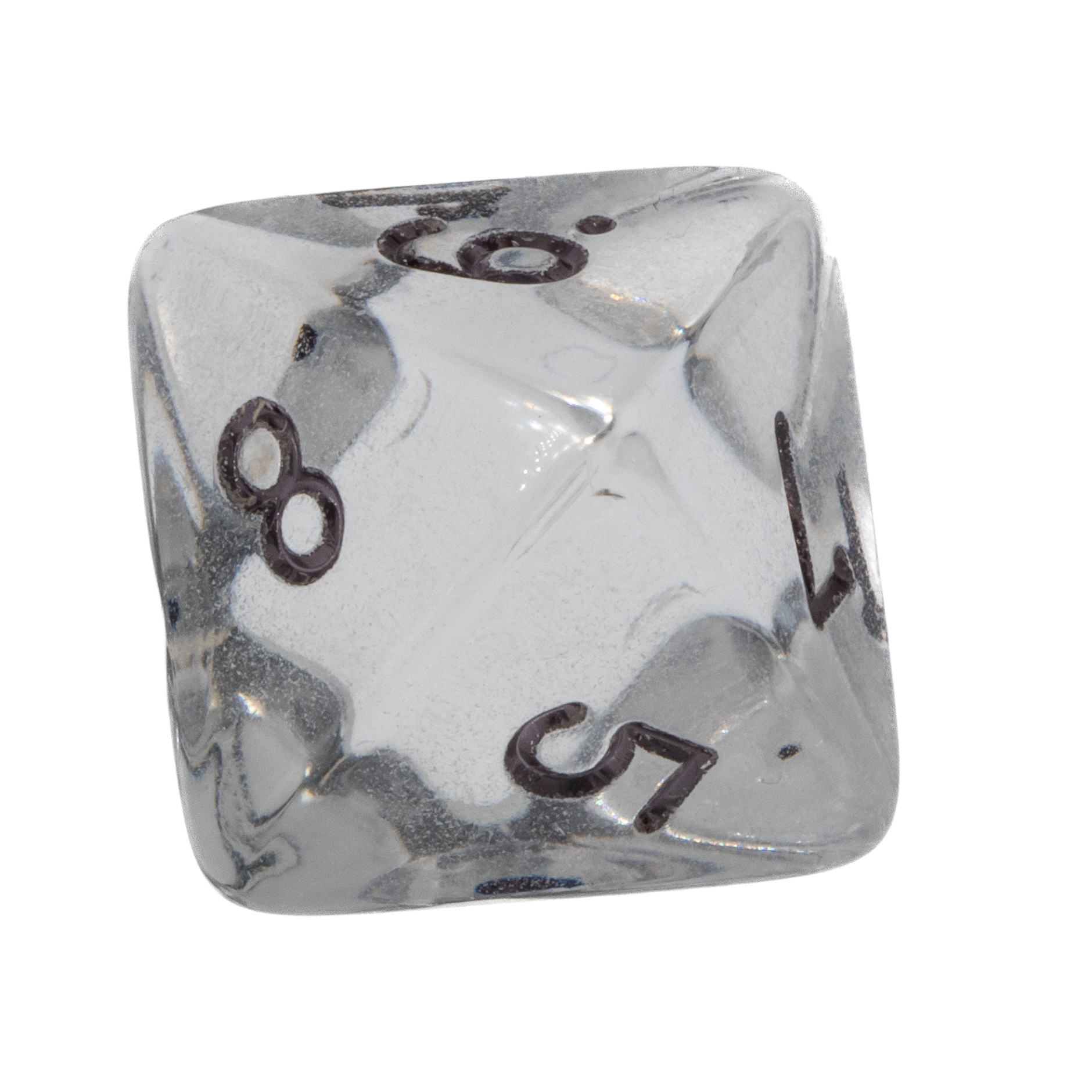 W8 dice in glasklar transparent / schwarz Transparent