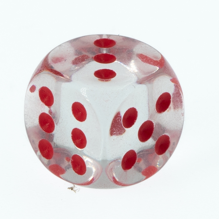 12mm Würfel in glasklar transparent / rot Transparent