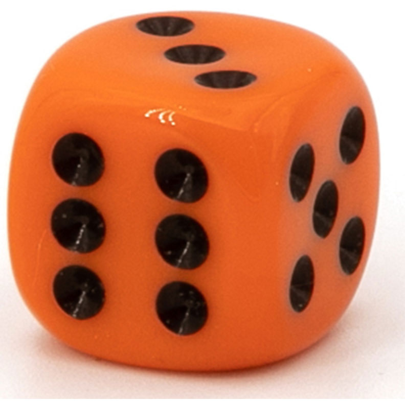 35mm Würfel in orange / schwarz Satt