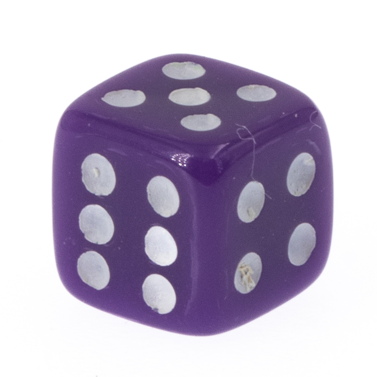 7mm Würfel in lila / weiß Satt
