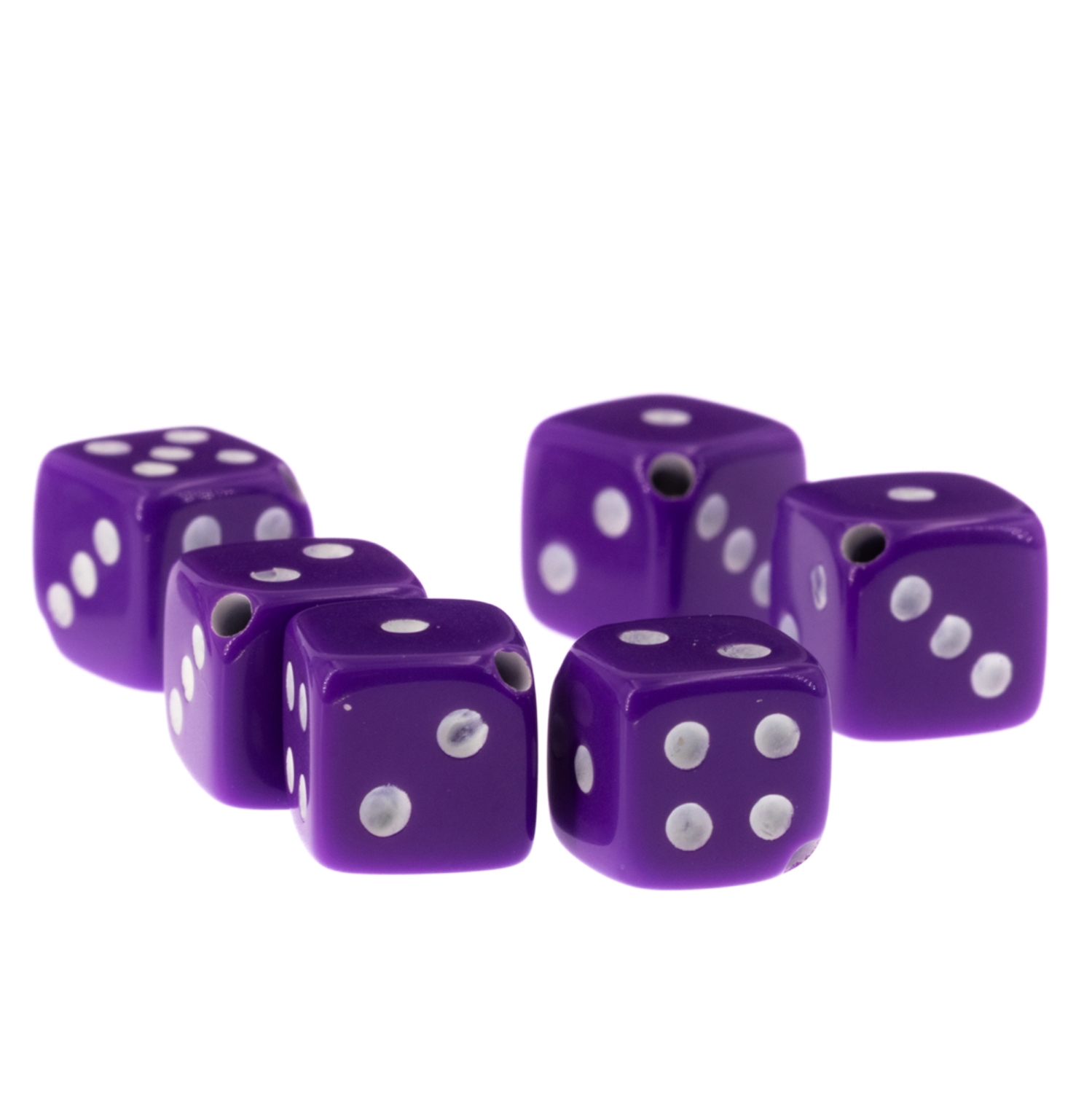 5mm Würfelperle  - lila / weiß  Satt, 