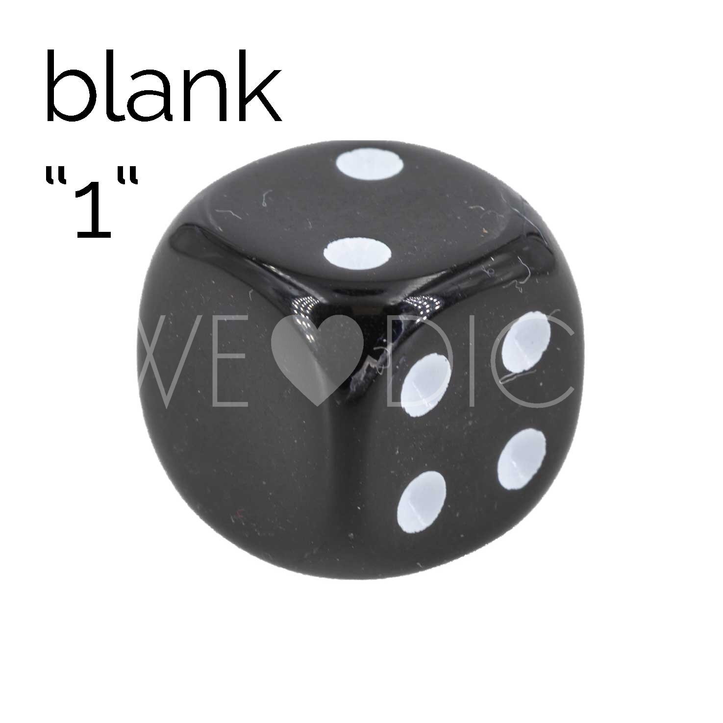 16mm Würfel in schwarz Satt ohne "1"