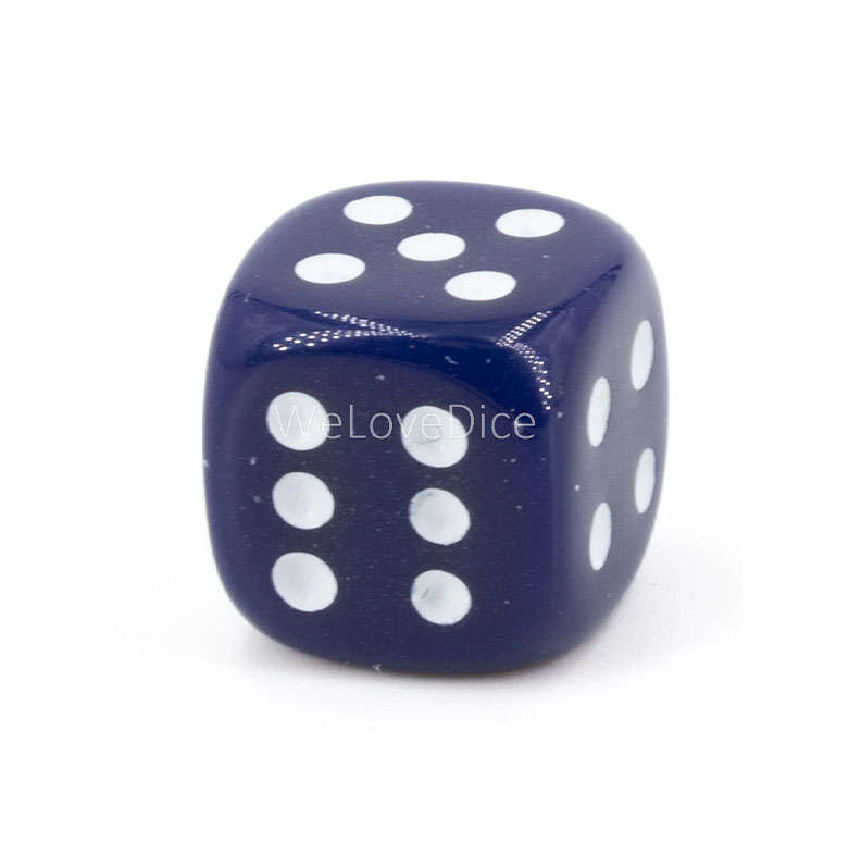18mm Würfel in dunkelblau / weiß Satt