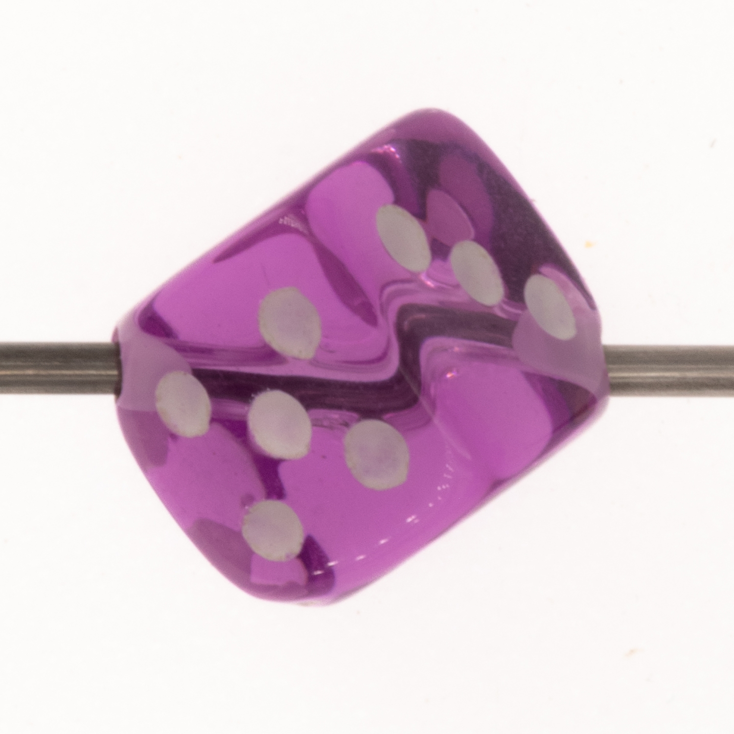 5mm Würfelperle  - flieder / weiß  Transparent, 