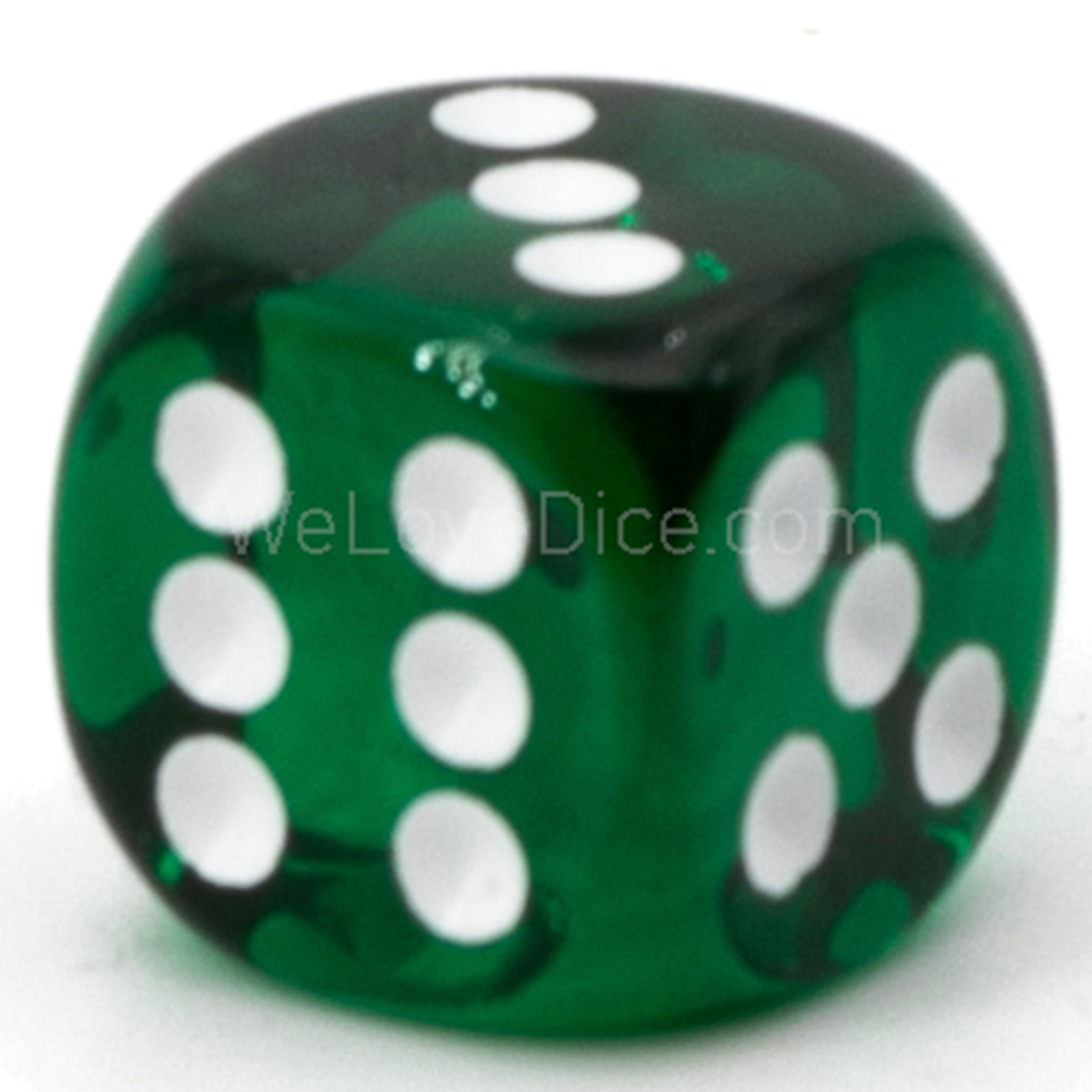 30mm Würfel in dunkelgrün transparent / weiß Transparent