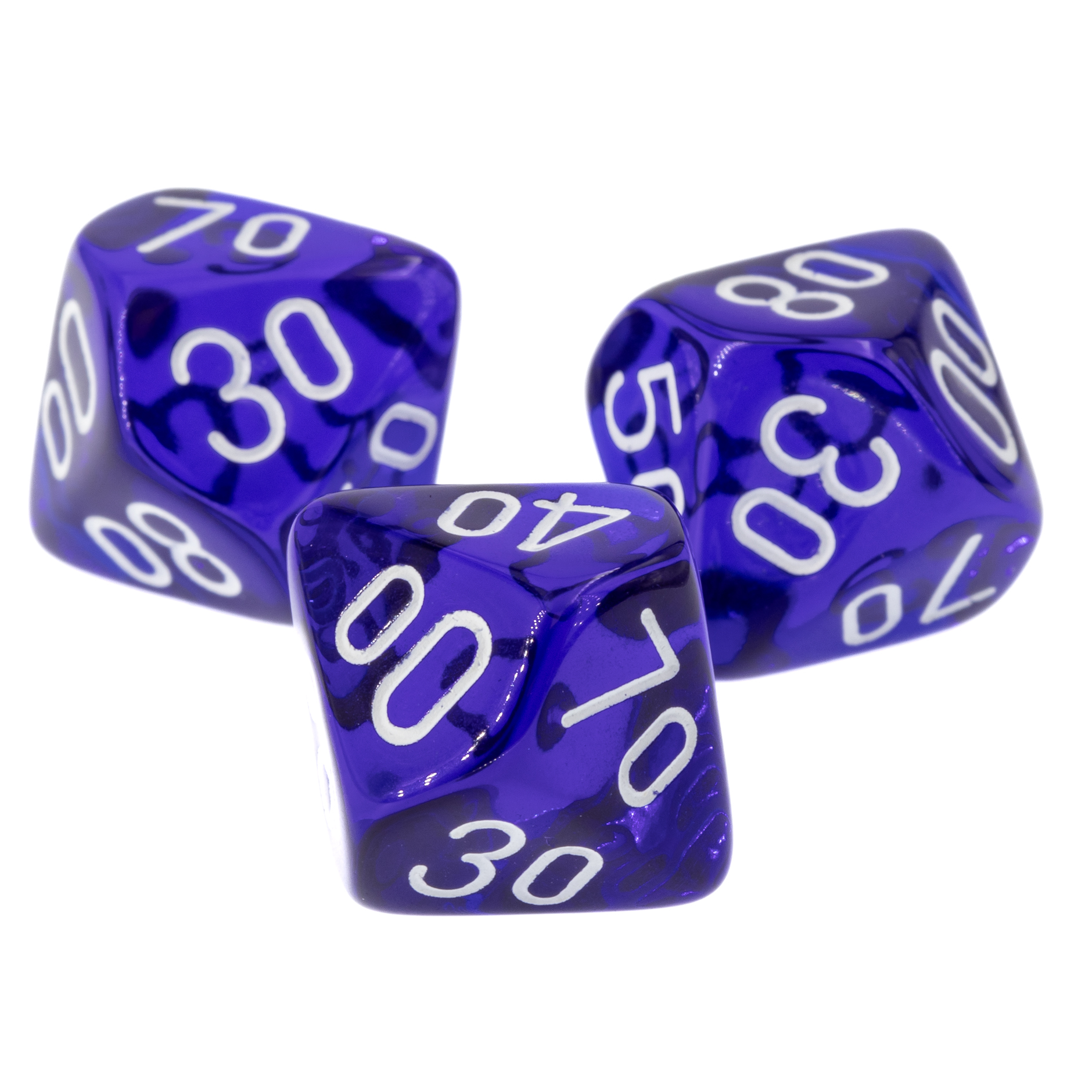 W% Würfel in dunkelblau / weiß Transparent