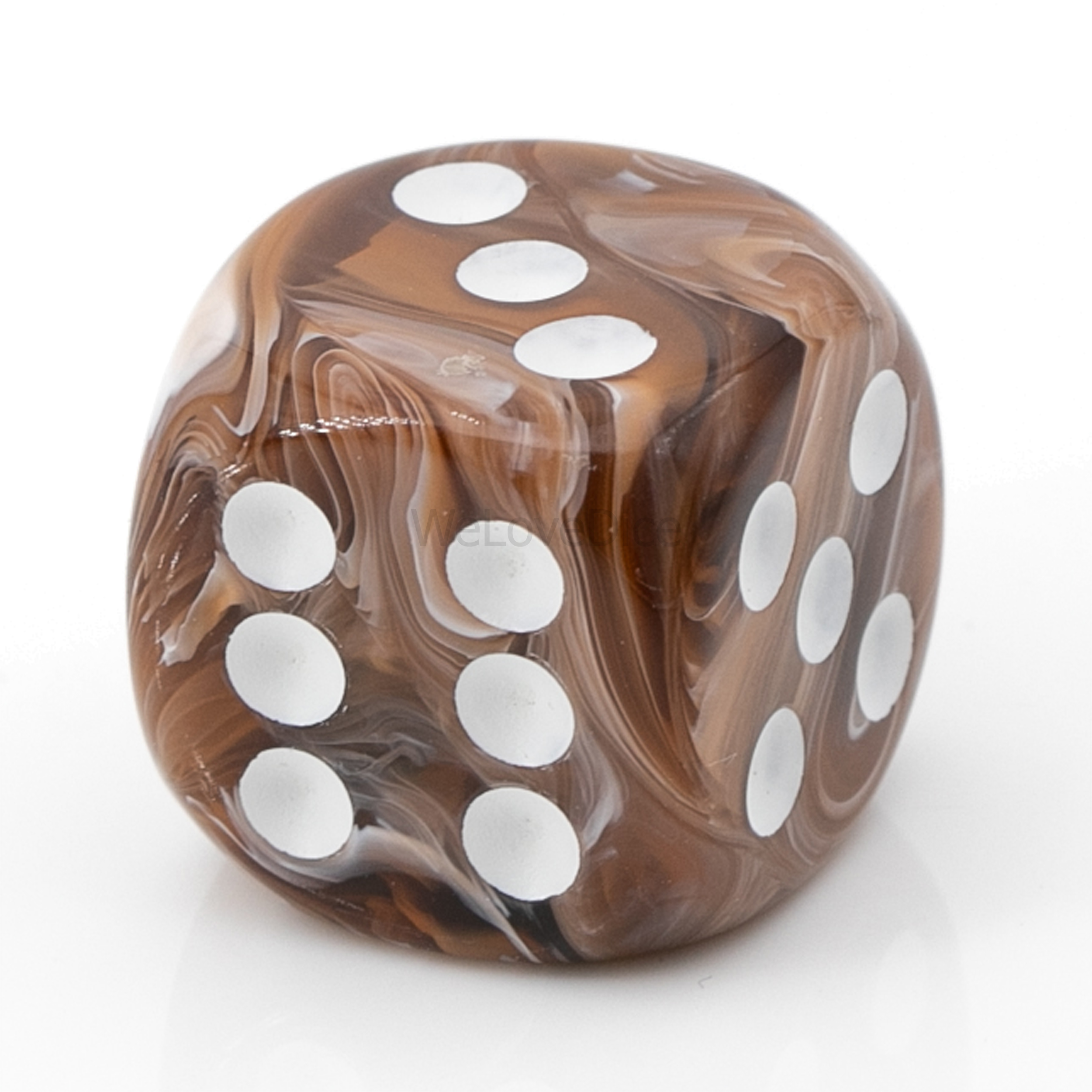 14mm Würfel in braun / weiß Marmor