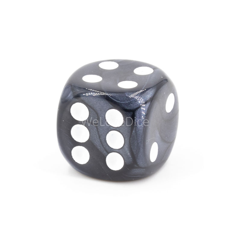 14mm Würfel in anthrazit / weiß Seide