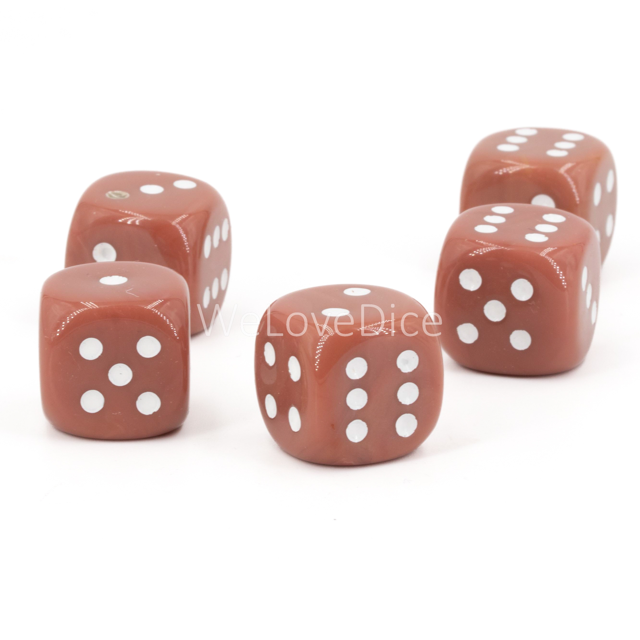 16mm Würfel in braun / weiss Satt