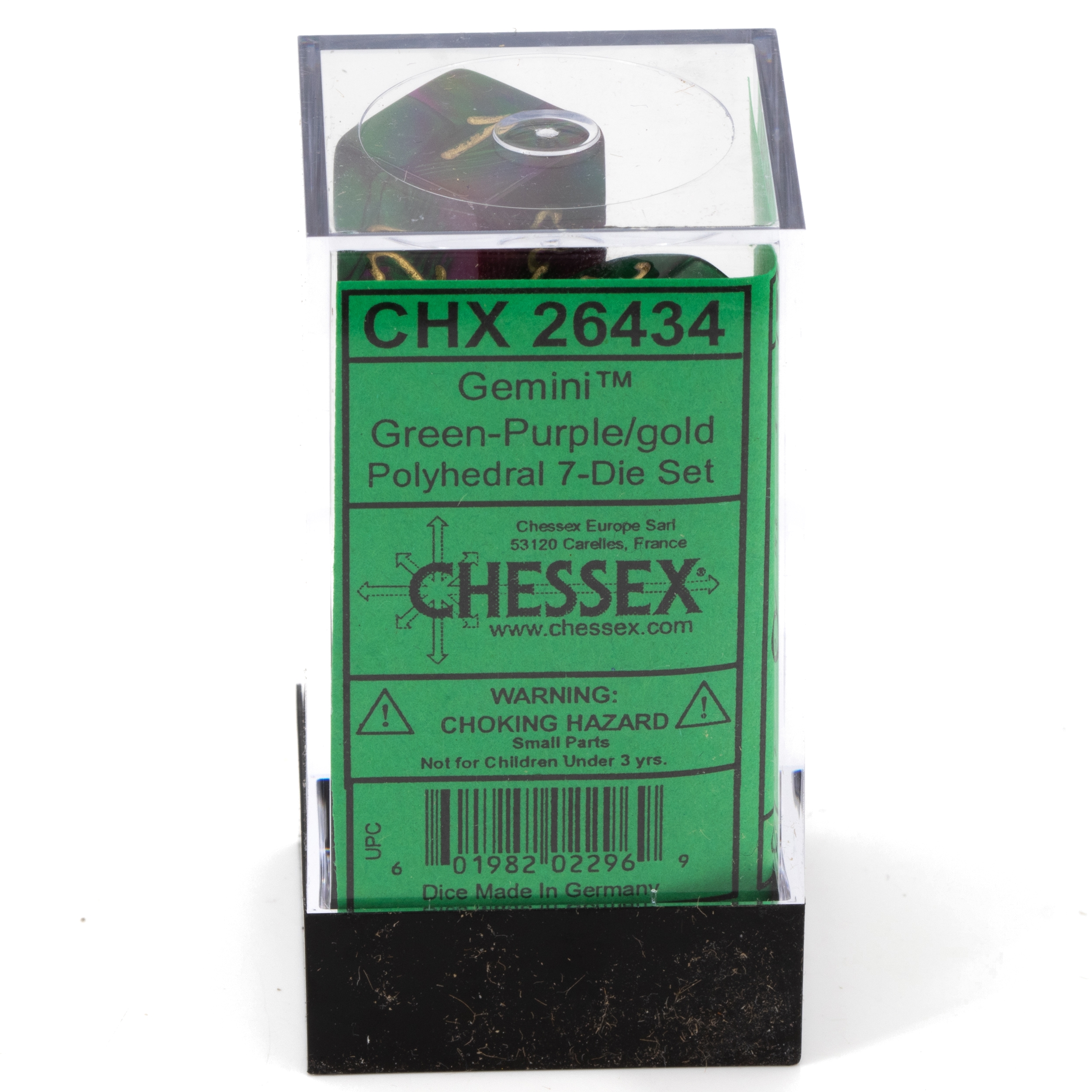 Gemini® Polyhedral Grün-Gelb / silber 7-Würfel Set