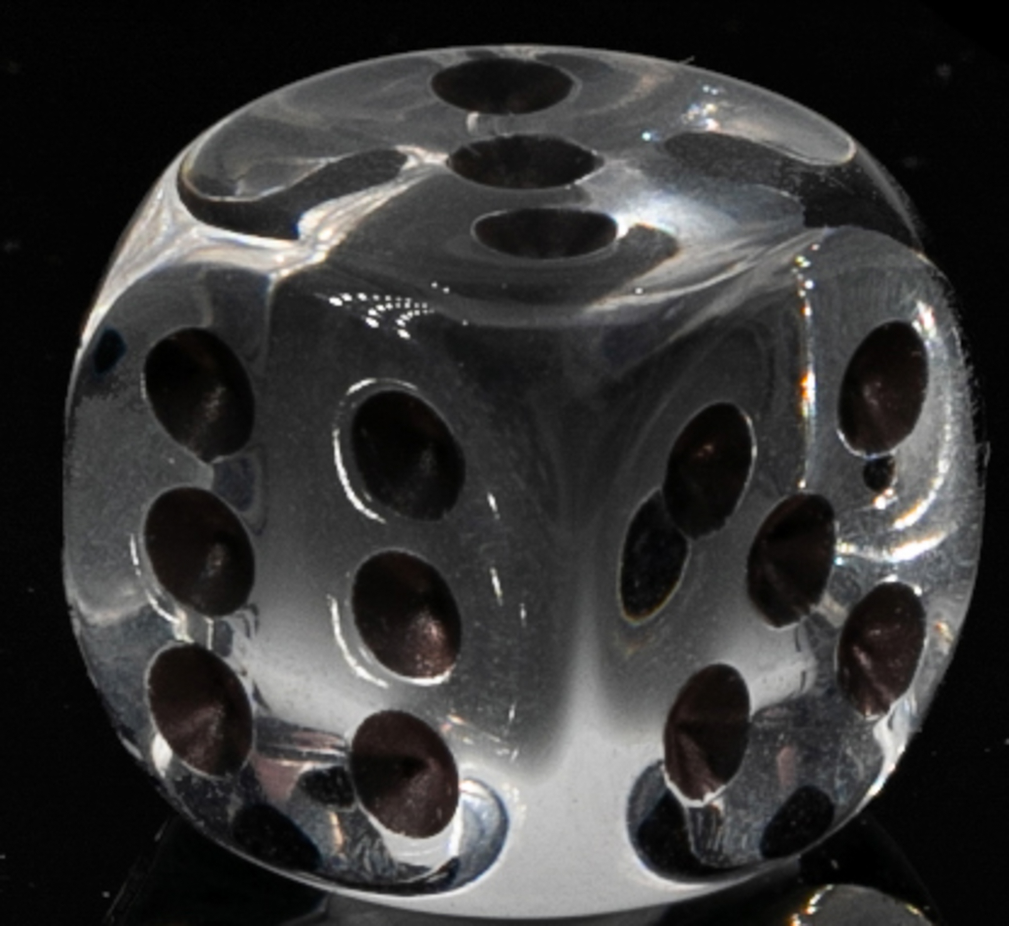 10mm Würfel in glasklar transparent / schwarz Transparent