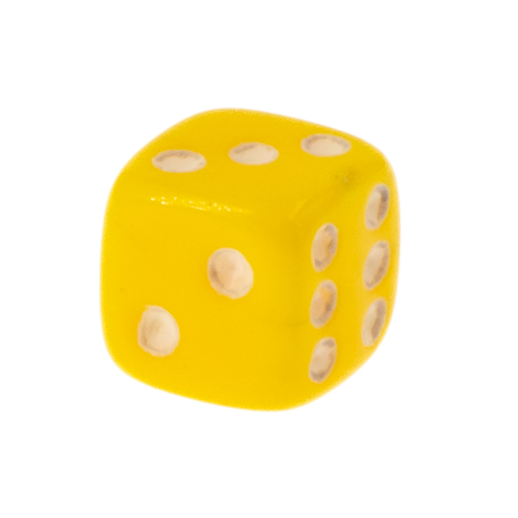 5mm Würfel in gelb / weiß Satt