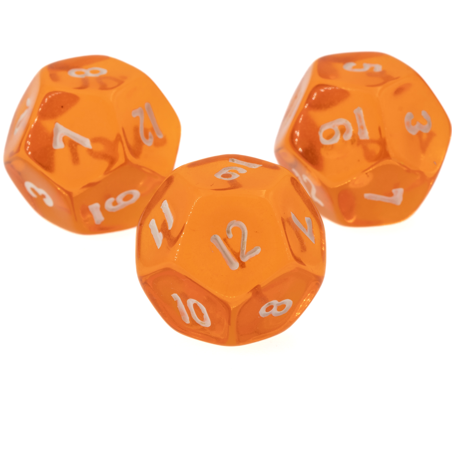 W12 Würfel in orange / weiß Transparent