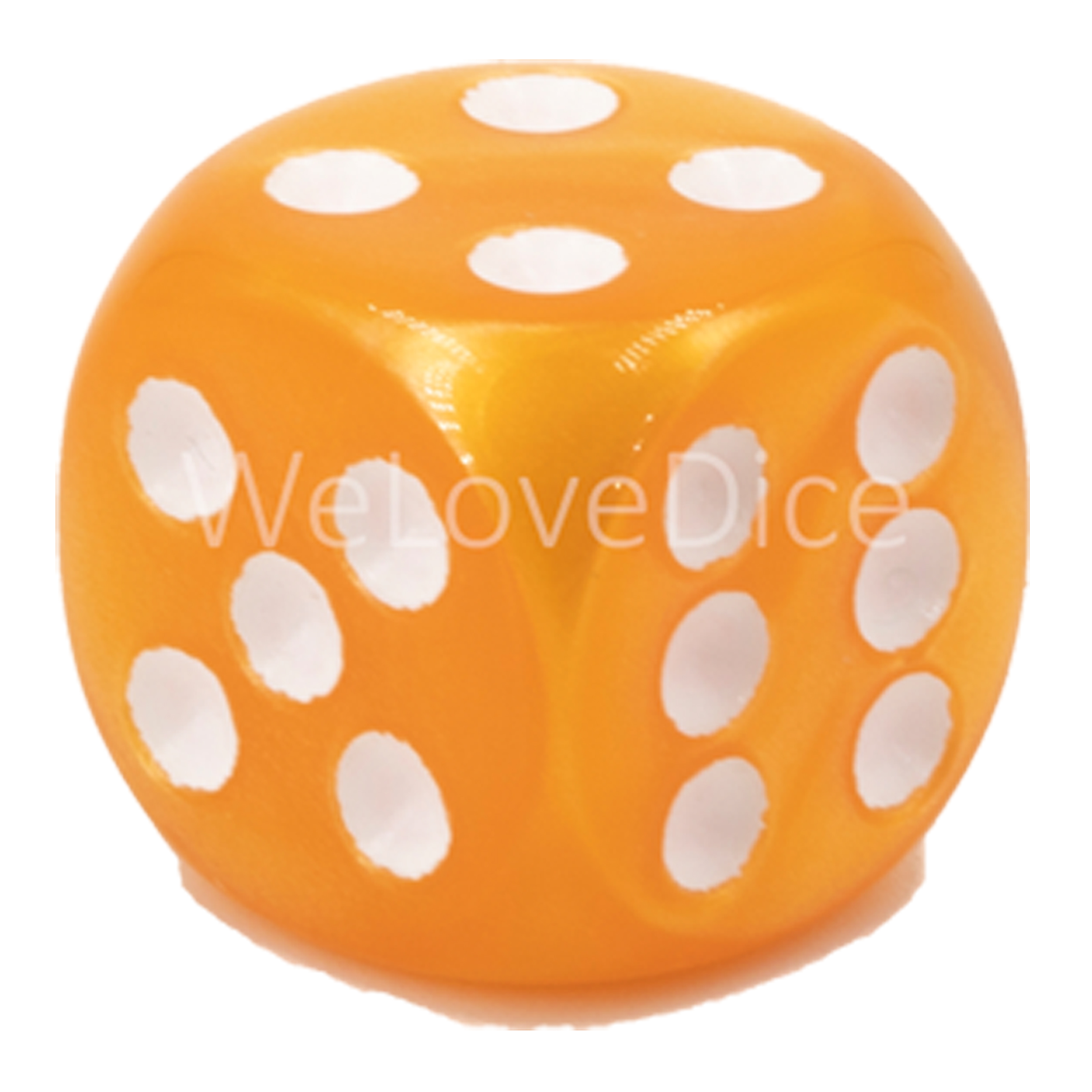 35mm Würfel in orange / weiß Seide