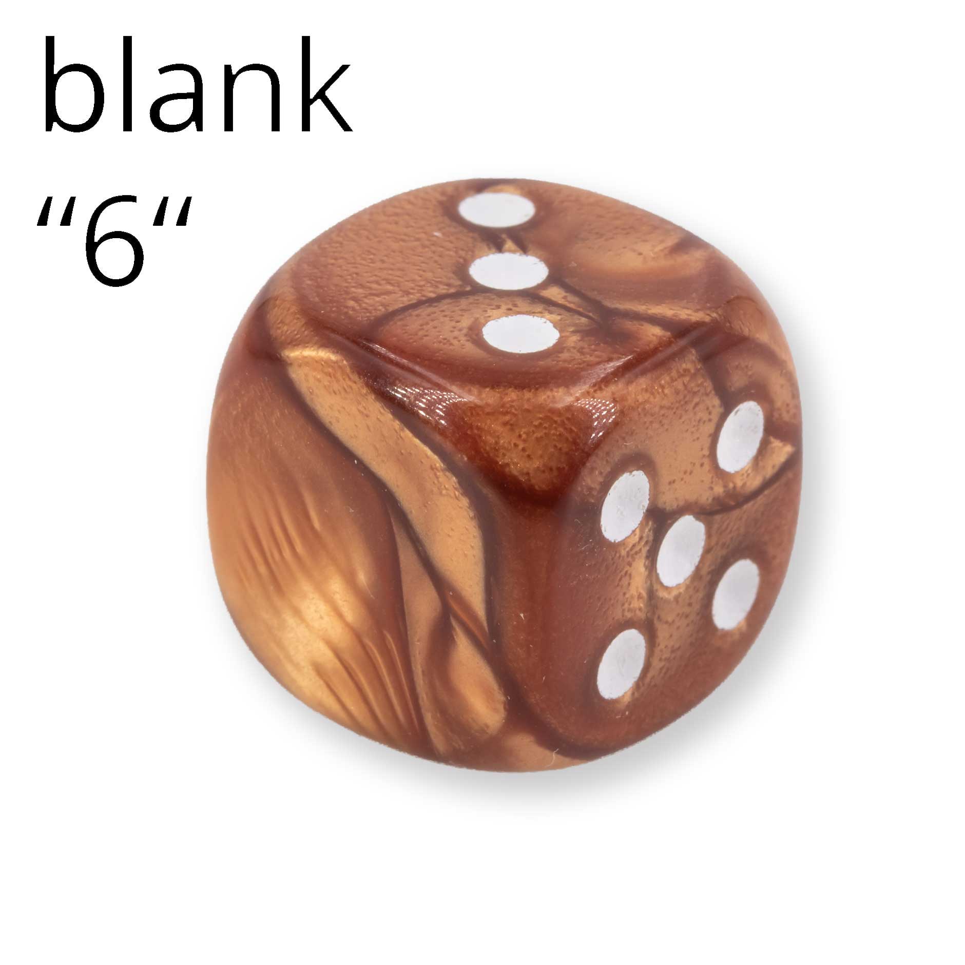 16mm Würfel in braun / weiss Seide ohne "6"
